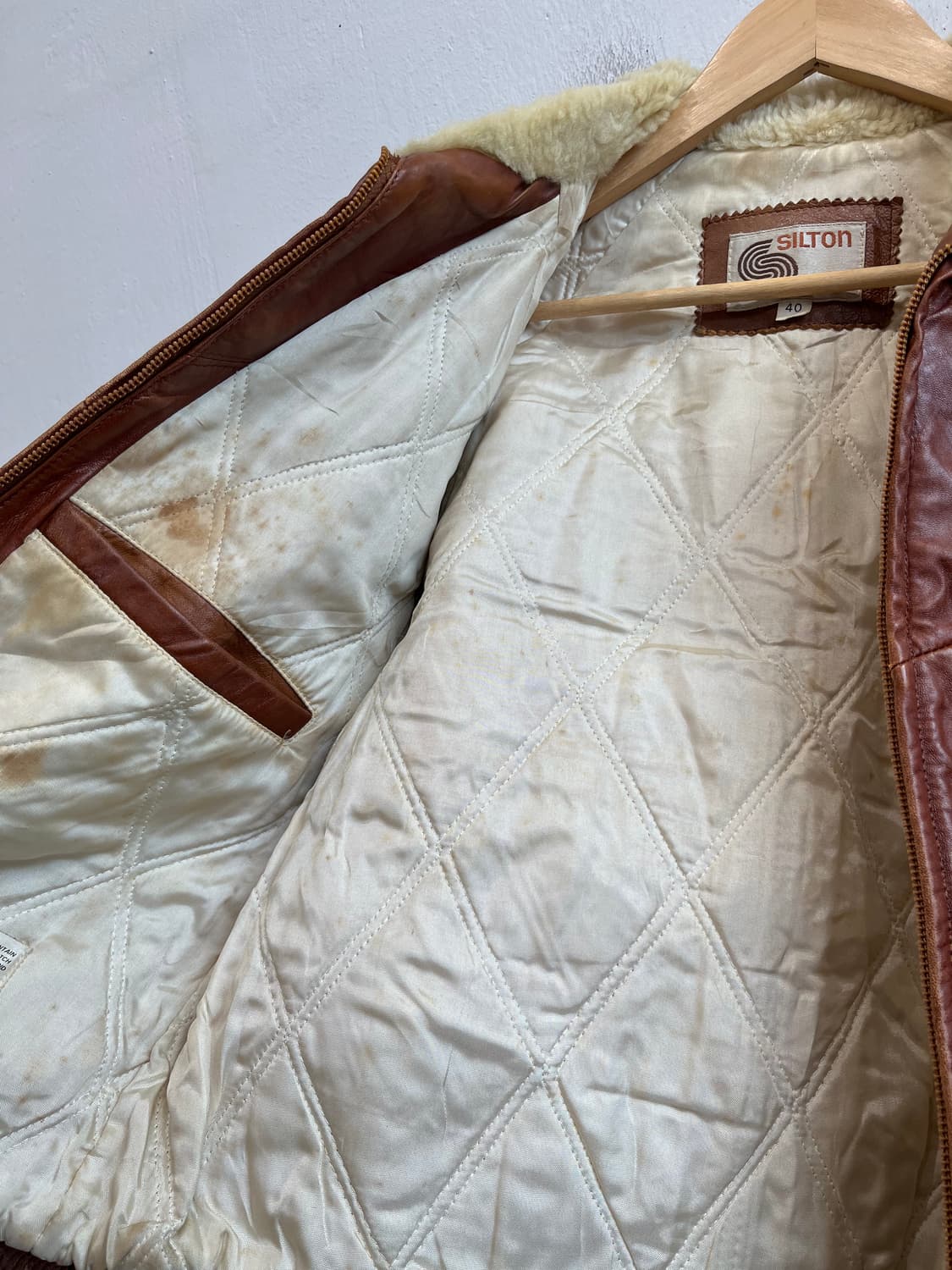 70~80s SILTON 플라이트 봄버 레더 자켓 40 상품이미지9