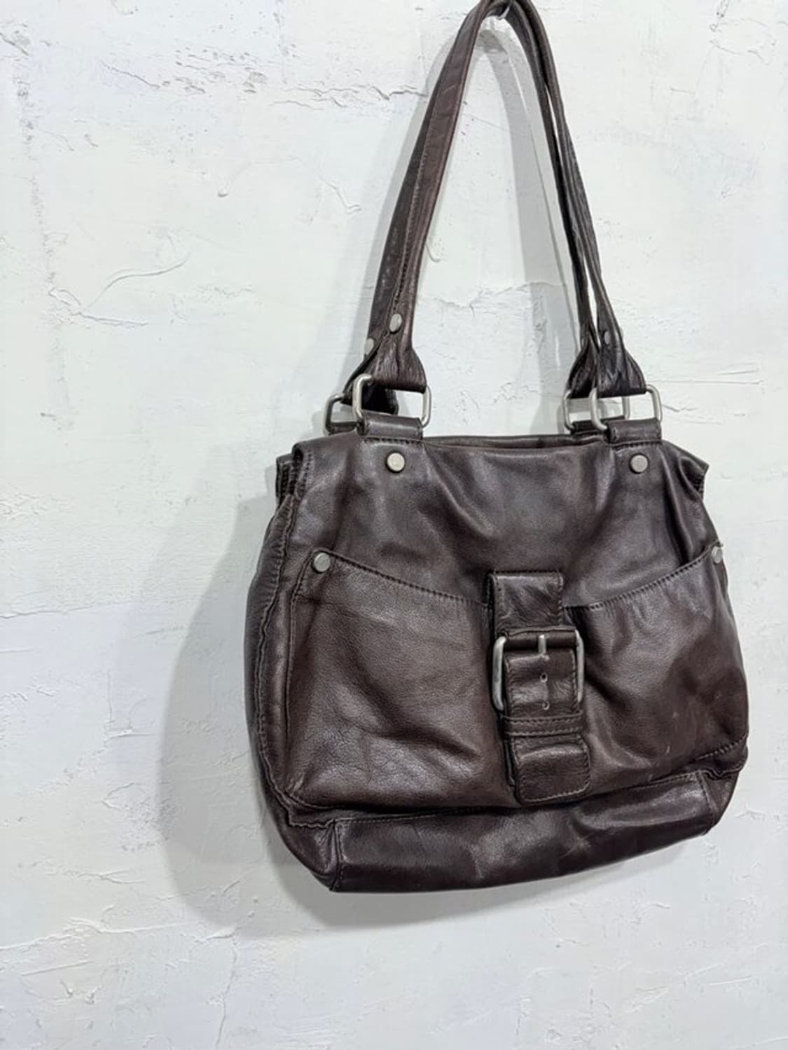 HIROKO KOSHINO Leather Buckle Shoulder B 상품이미지2