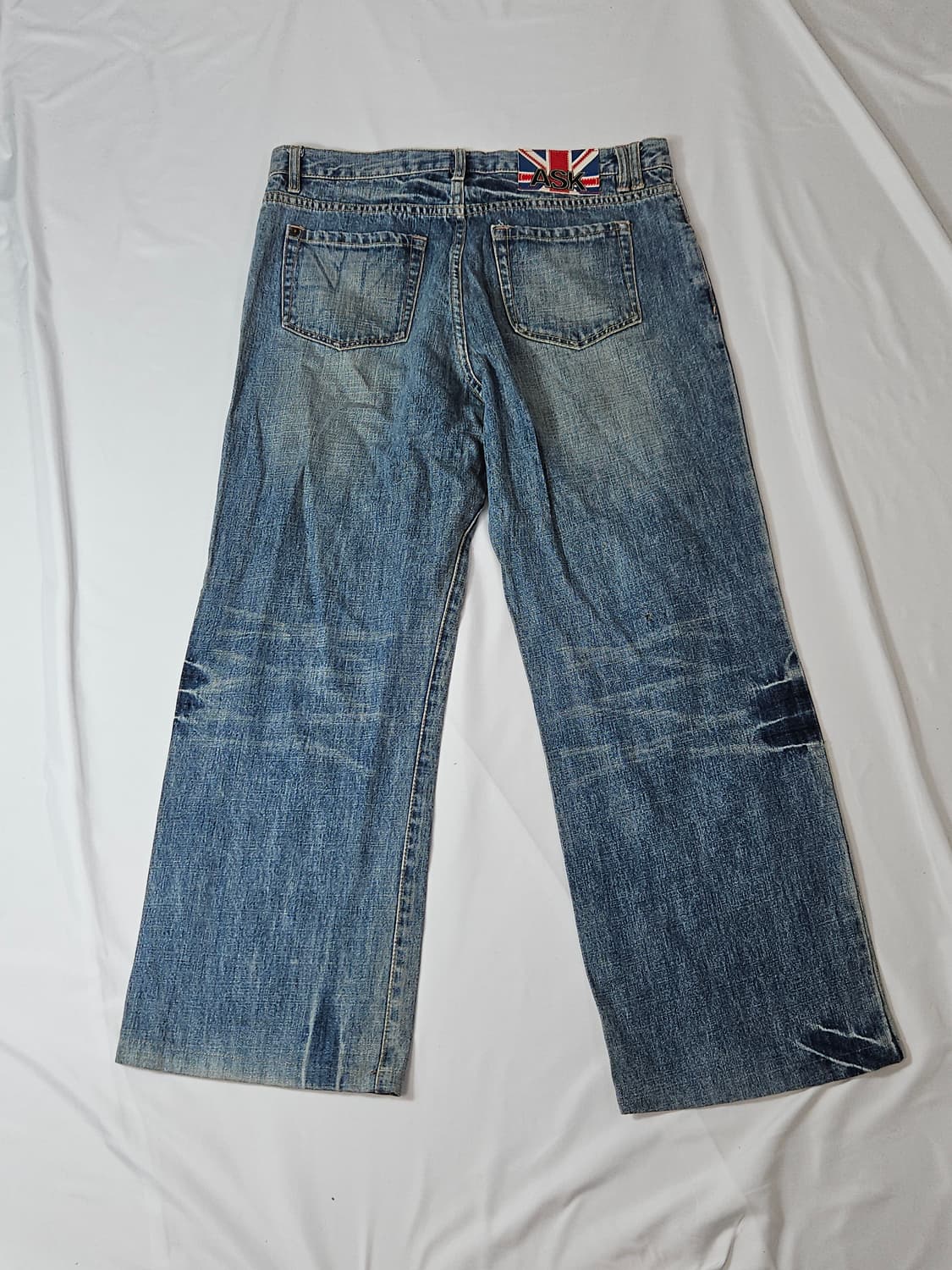 ask 페인팅 워싱 데님팬츠 진 패치 청바지 Y2K 빈티지 32 상품이미지1