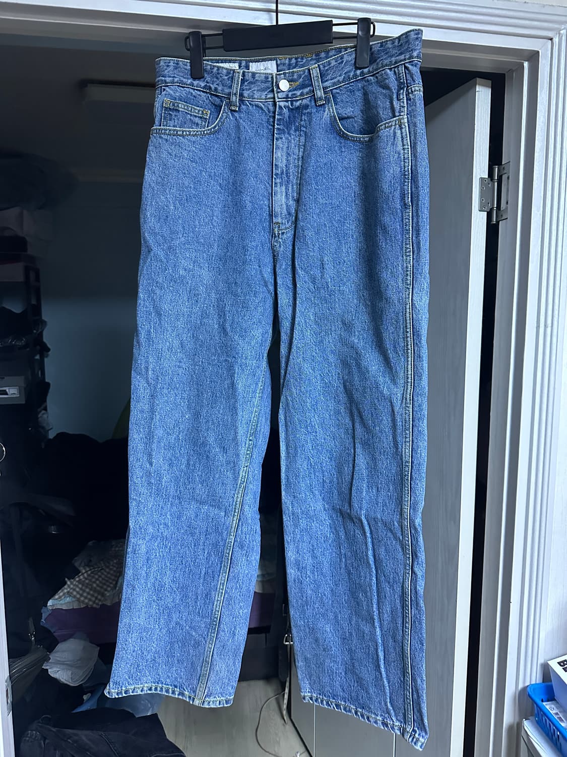 [L] 유스 와이드 중청 데님 팬츠 상품이미지1