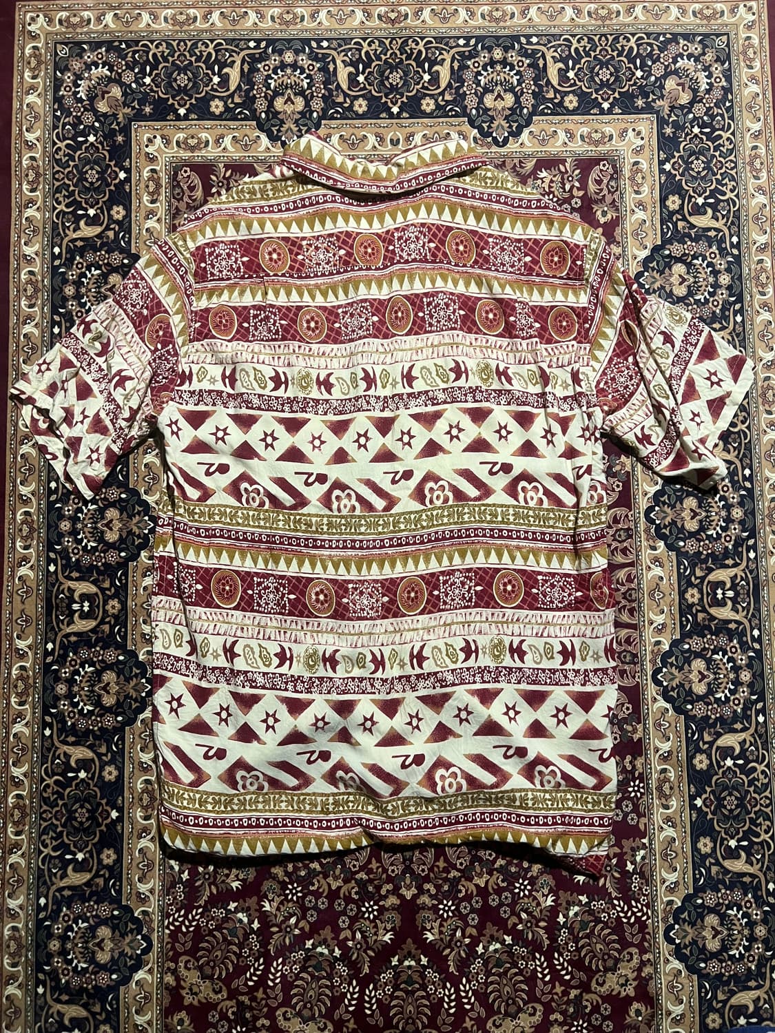 나이젤 카본 AUTHENTIC 에스닉 패턴 오픈카라 반팔 셔츠 상품이미지2