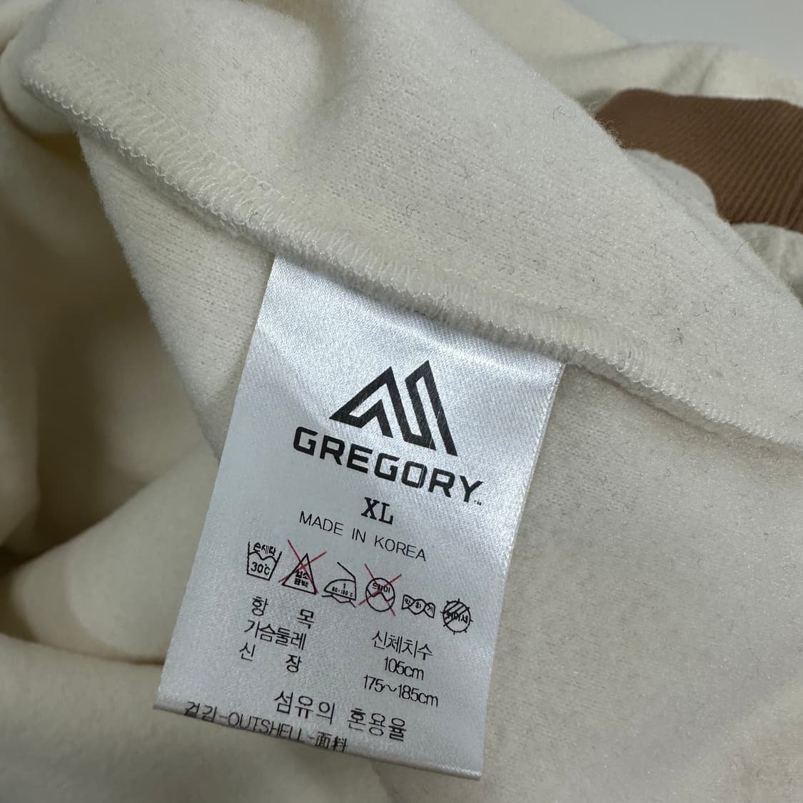 XL 그레고리 크림 배색 후리스 맨투맨 상품이미지7