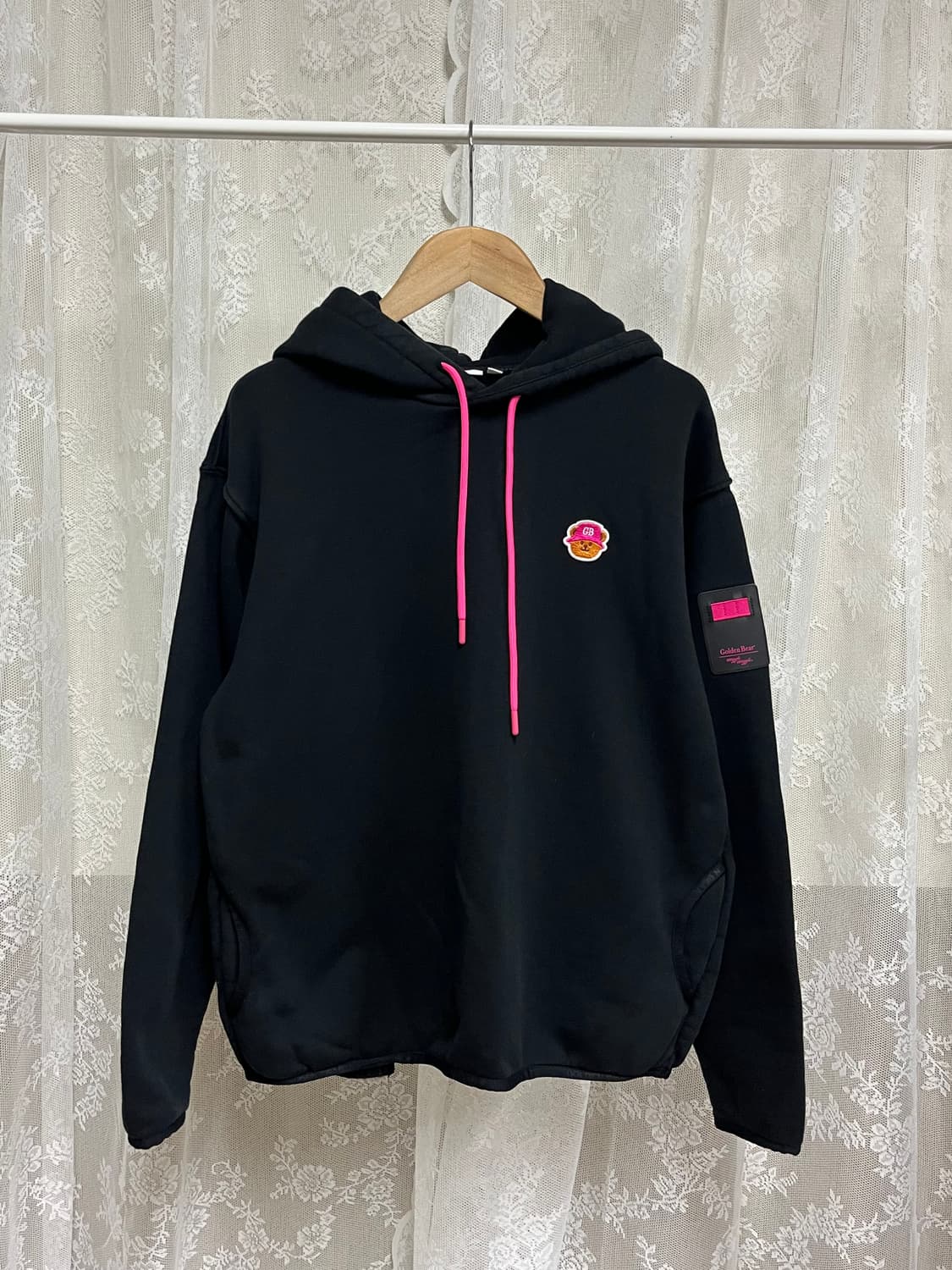 M) 골든베어 위글 베어 후디 블랙 상품이미지1