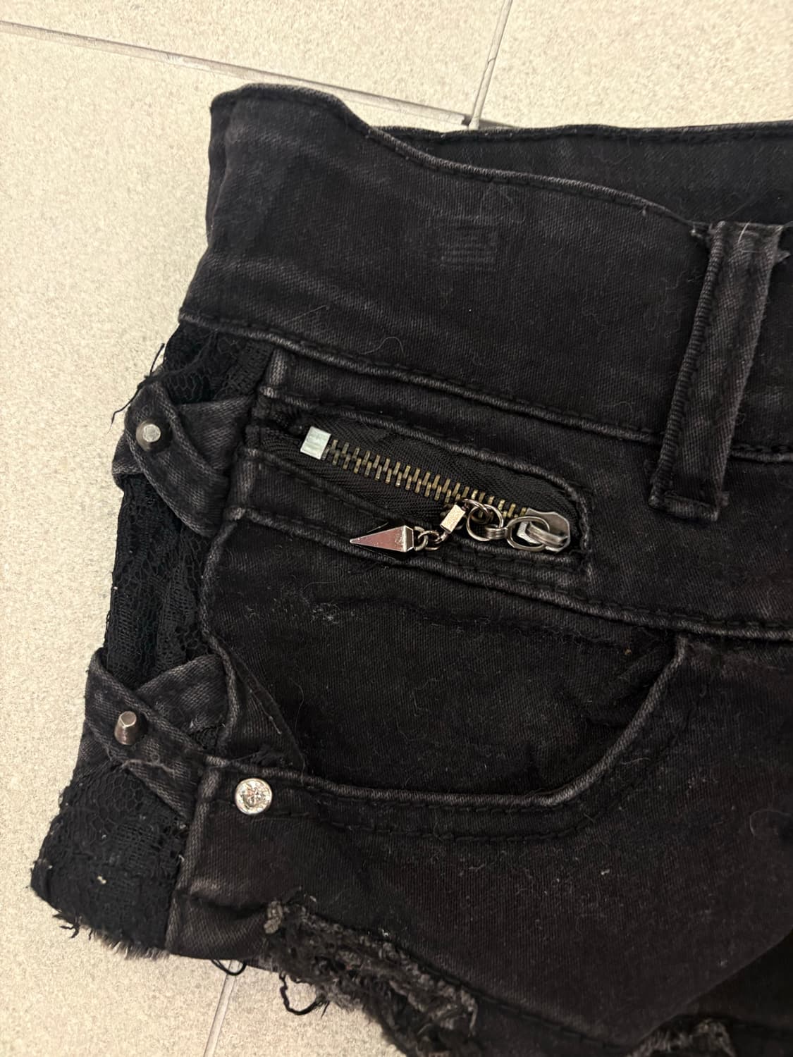 y2k 사이드 레이스 데님 팬츠 상품이미지3