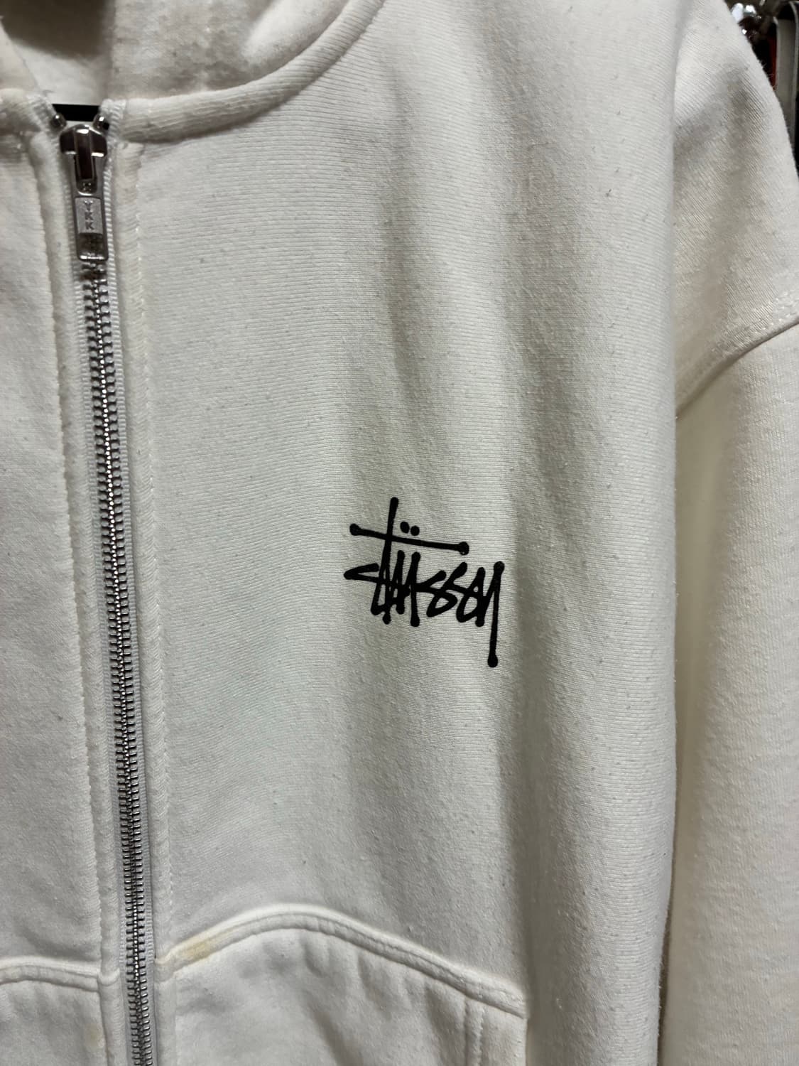 스투시 화이트 후드집업 상품이미지2