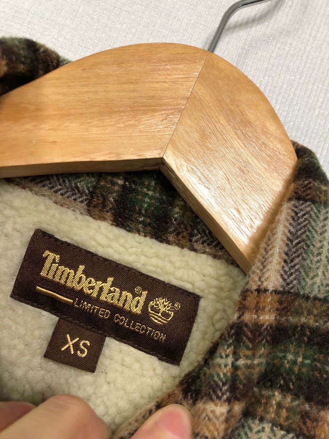 팀버랜드 헤비 울 누빔 체크 셔츠 겸 자켓 _ 베이지/그린 상품이미지8