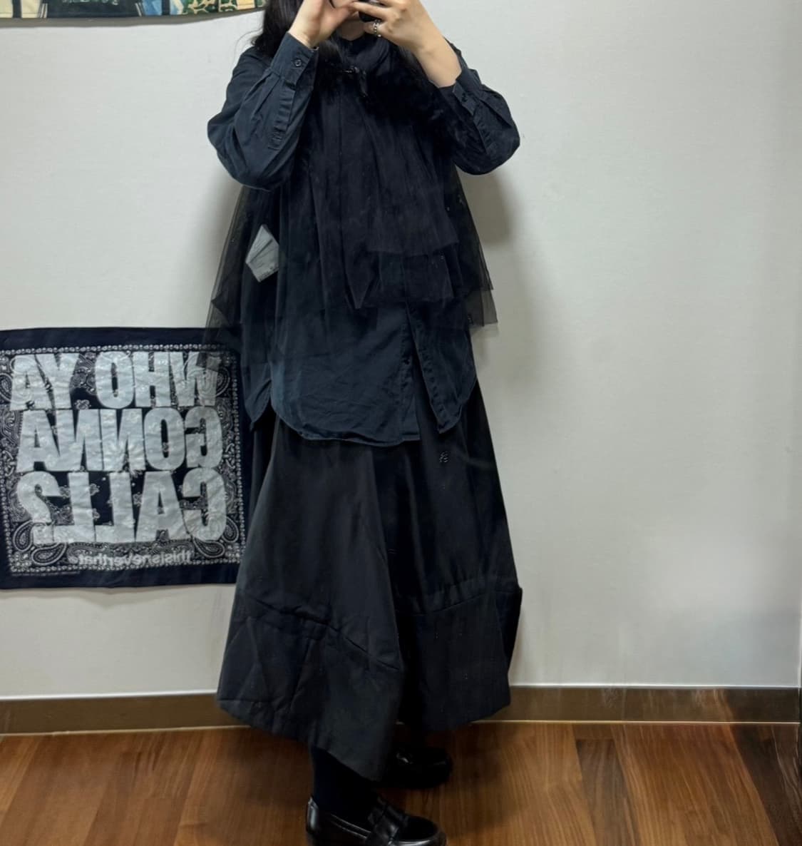 꼼데가르송 꼼데가르송 24SS 비대칭 폴리 스커트 (블랙 S) 상품이미지6