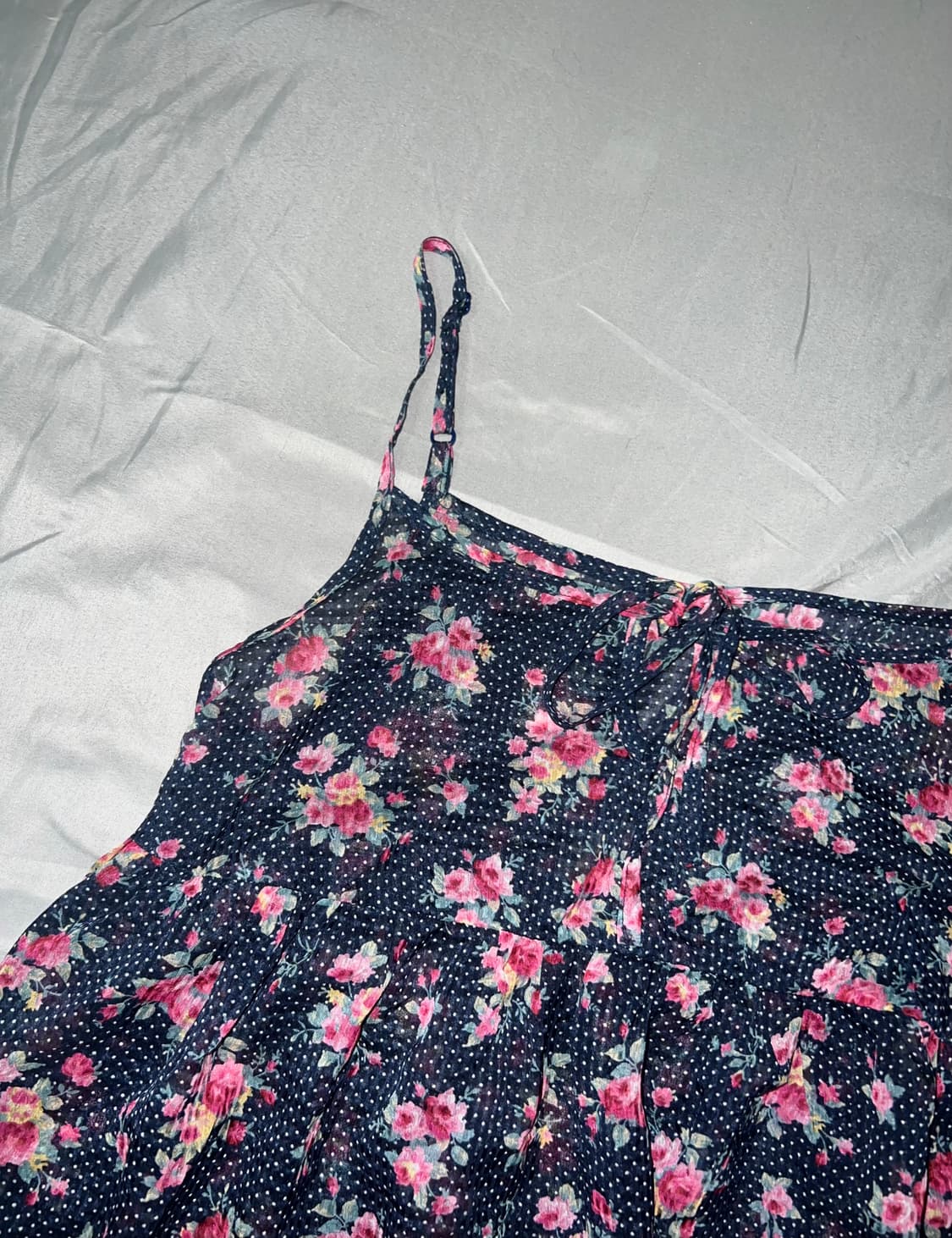 ✨vintage navy flower sleeveless✨ 상품이미지3