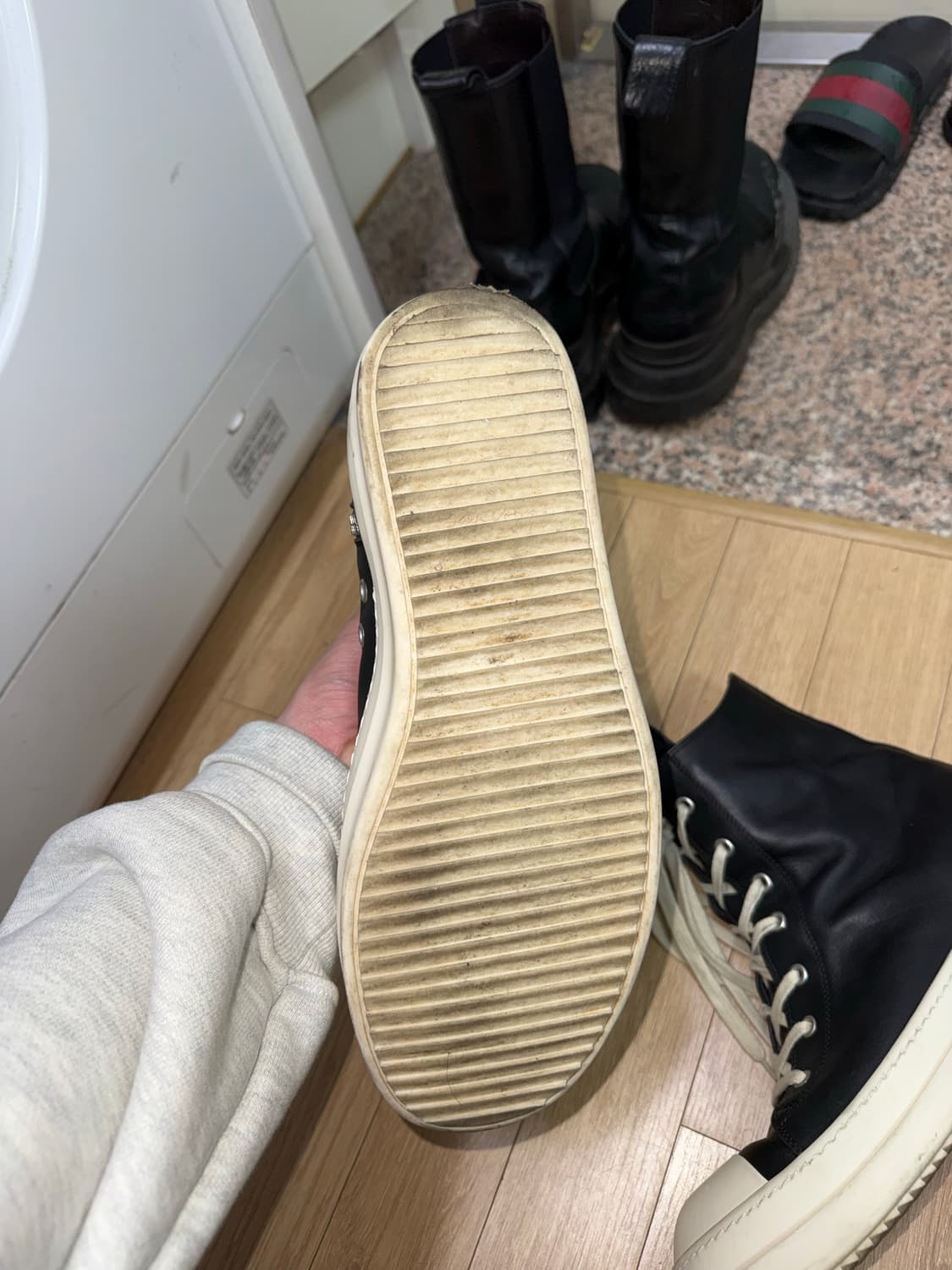 [43] 릭오웬스 룩소르 라몬즈 블랙 하이탑 상품이미지4