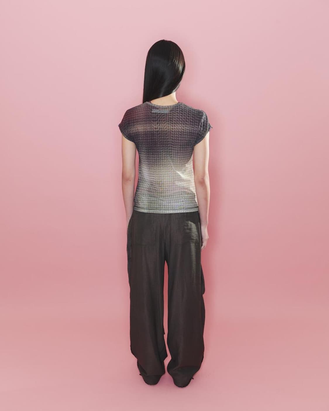 오들리워크샵 Dark Tartan Mesh Tee 상품이미지4