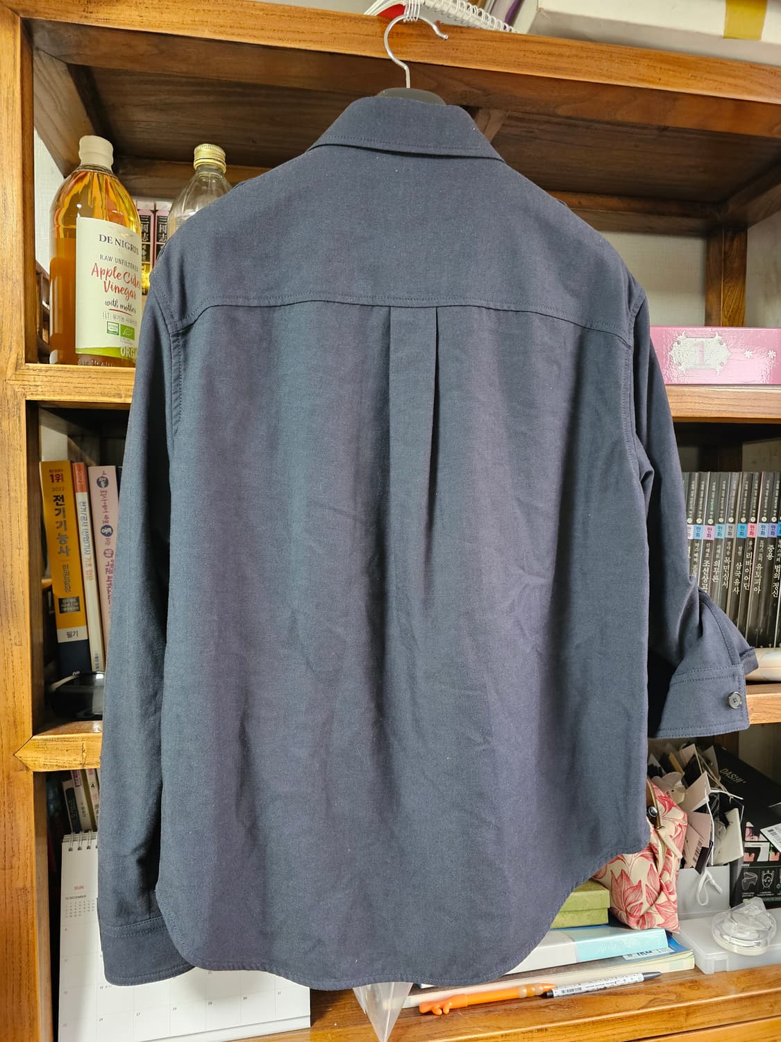 명작!렉토 보헤미안 롤 업 디테일 셔츠 빈티지 네이비 팔아요 상품이미지4