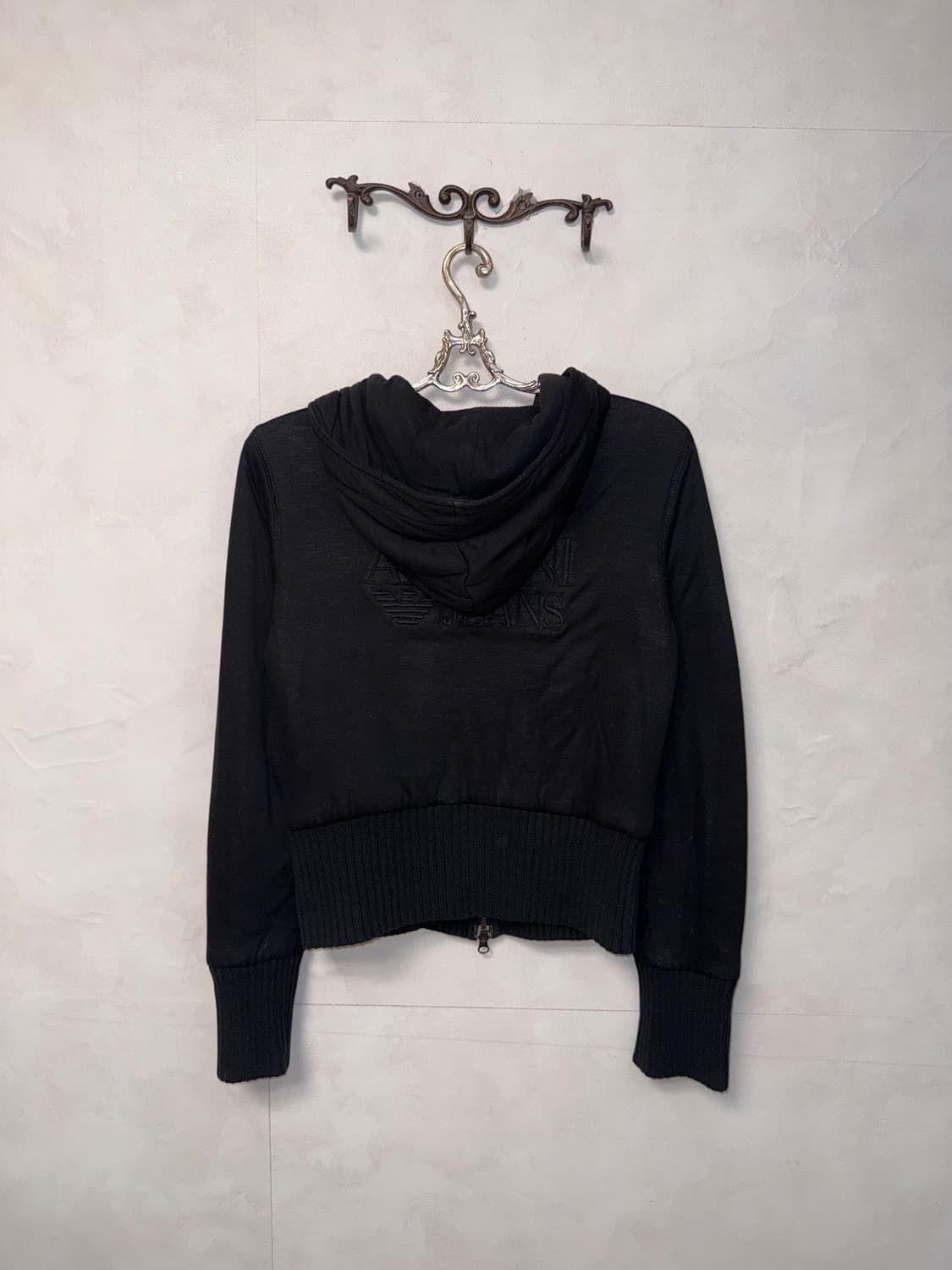 Armani jeans black line logo crop 후드집업 상품이미지3