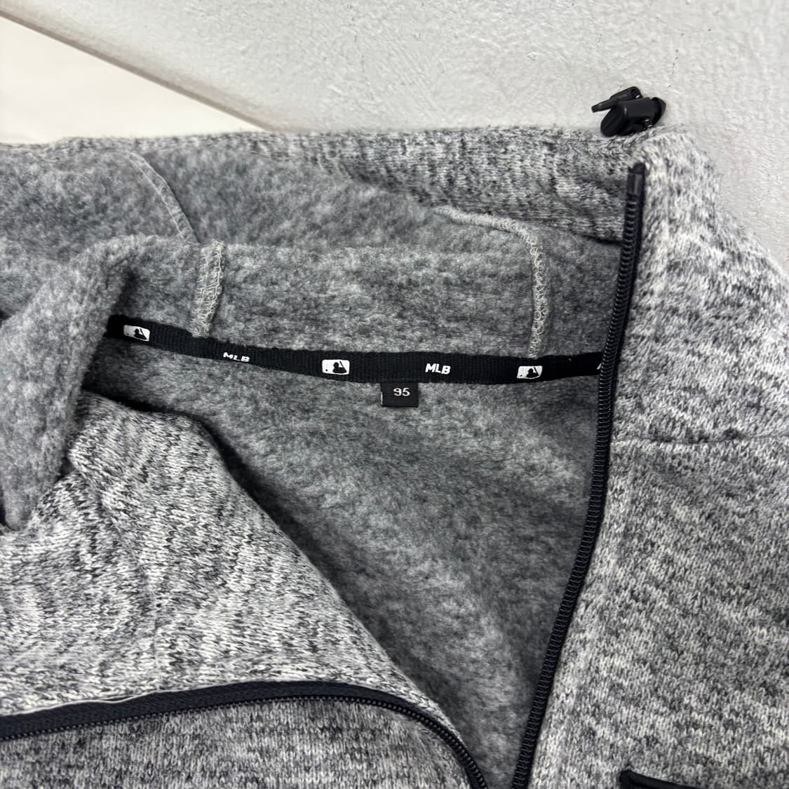 S 95 MLB 나염그레이 기모 후드 플리스자켓 남여공용 상품이미지4