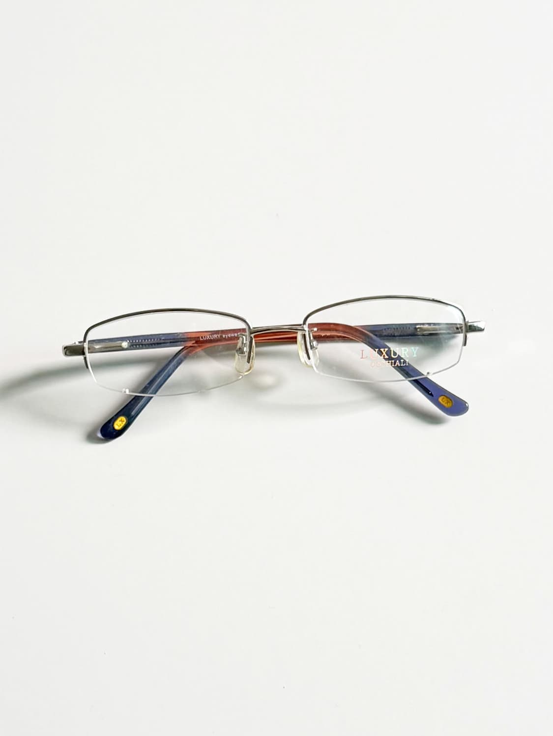 LUXURY EYEWEAR 실버 반무테 스퀘어 메탈 빈티지 안경 상품이미지2