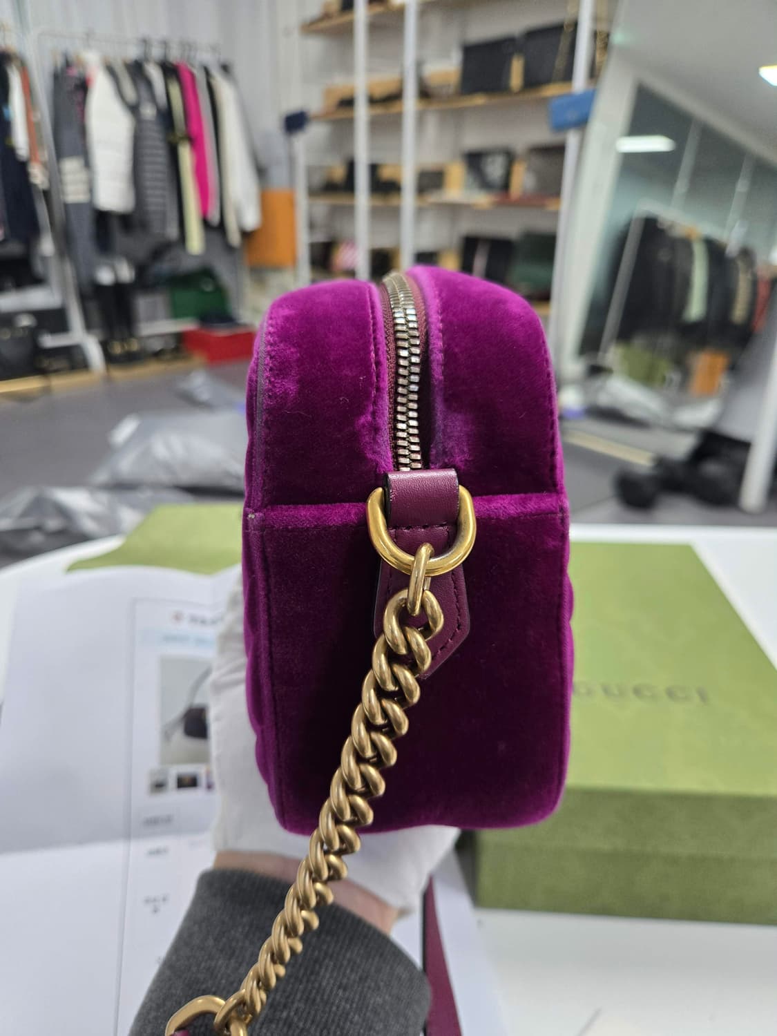 [A급컨디션] 구찌 마몬트 벨벳 숄더백 상품이미지5