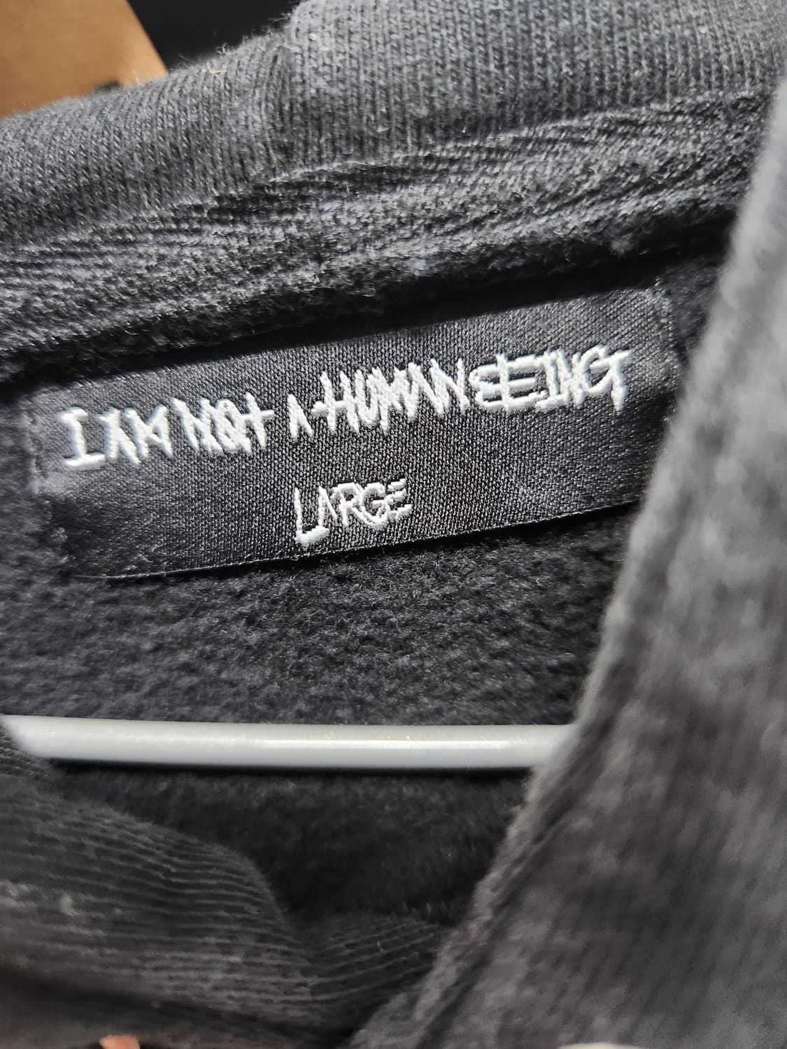  [정품] 아임낫어휴먼비잉 시그니처 로고 후드 블랙 상품이미지4