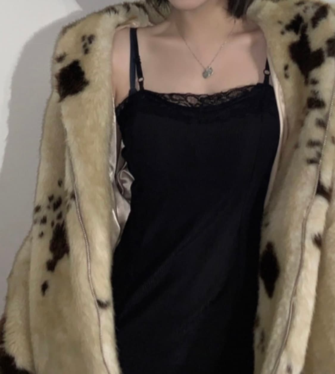 블랙 레이스 슬리브리스 트임 원피스 나시원피스 /연말룩 파티룩 오네갸루 상품이미지3