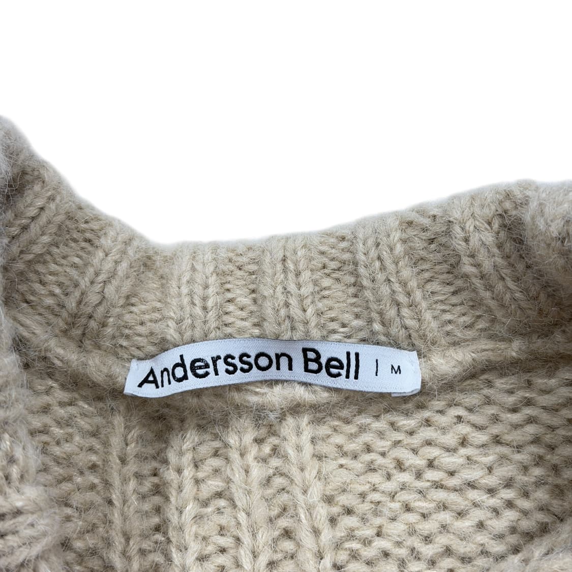 앤더슨벨 오버사이즈 엠보더리 스웨터 니트 베이지 M 상품이미지6