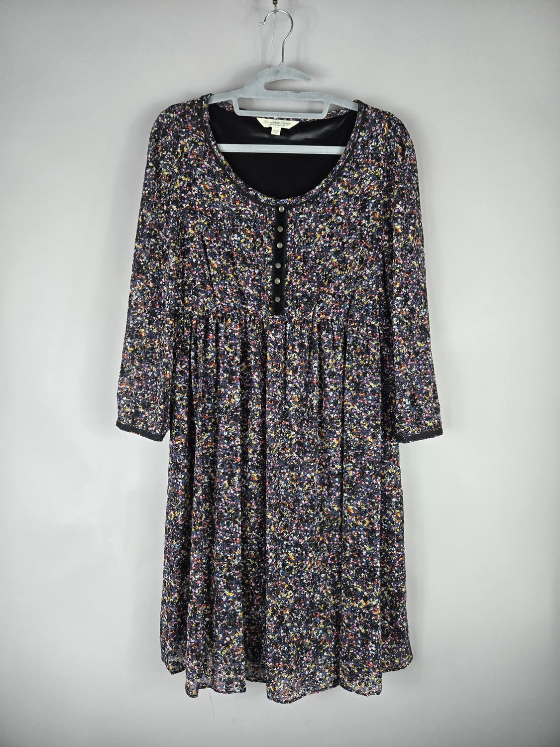 [무료배송]써스데이아일랜드 M 여성 잔꽃 쉬폰 허리밴딩 롱 원피스 상품이미지1