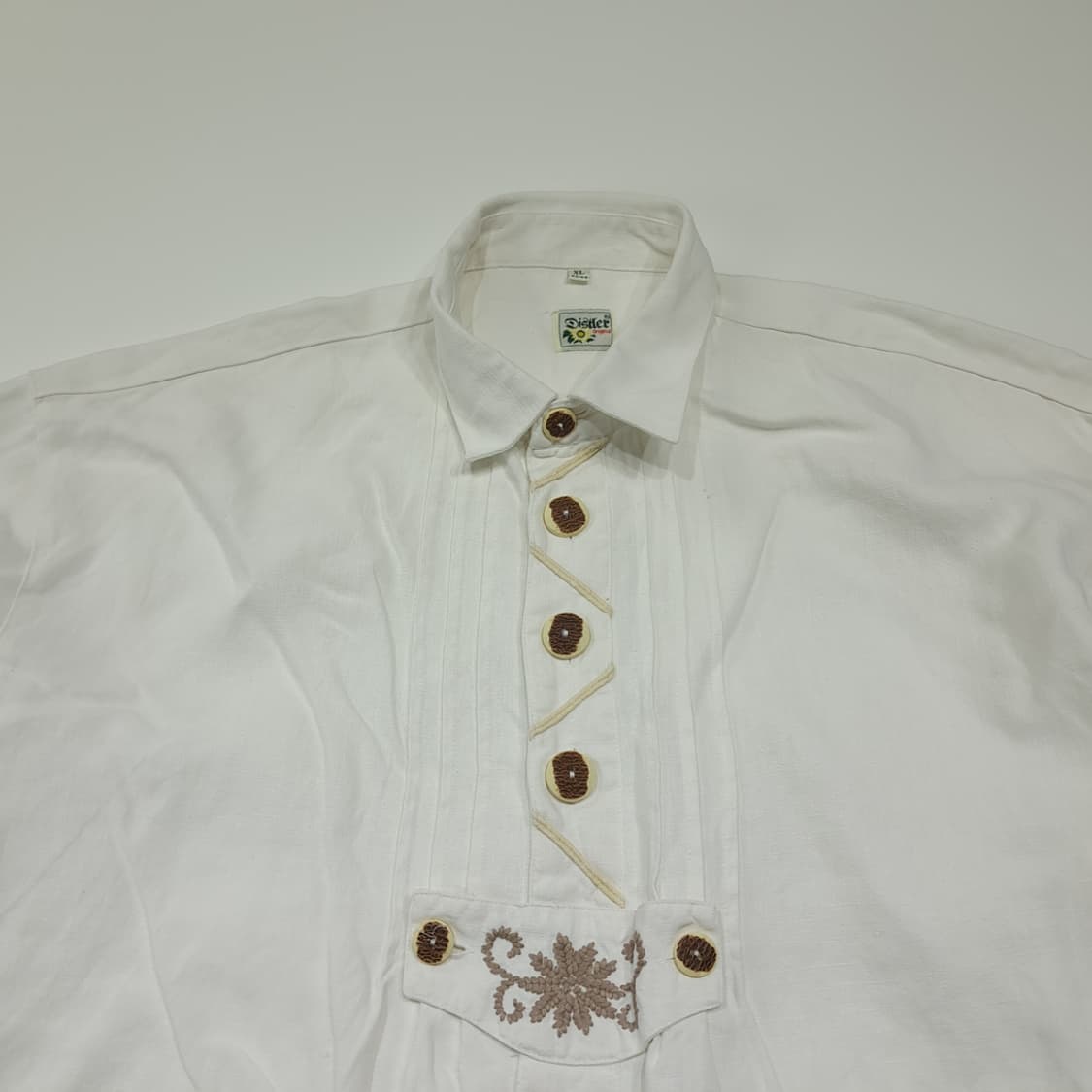 CL986 XL 디스틀러 90s 독일 트라흐텐 바바리안 린넨 알펜 셔츠 상품이미지2