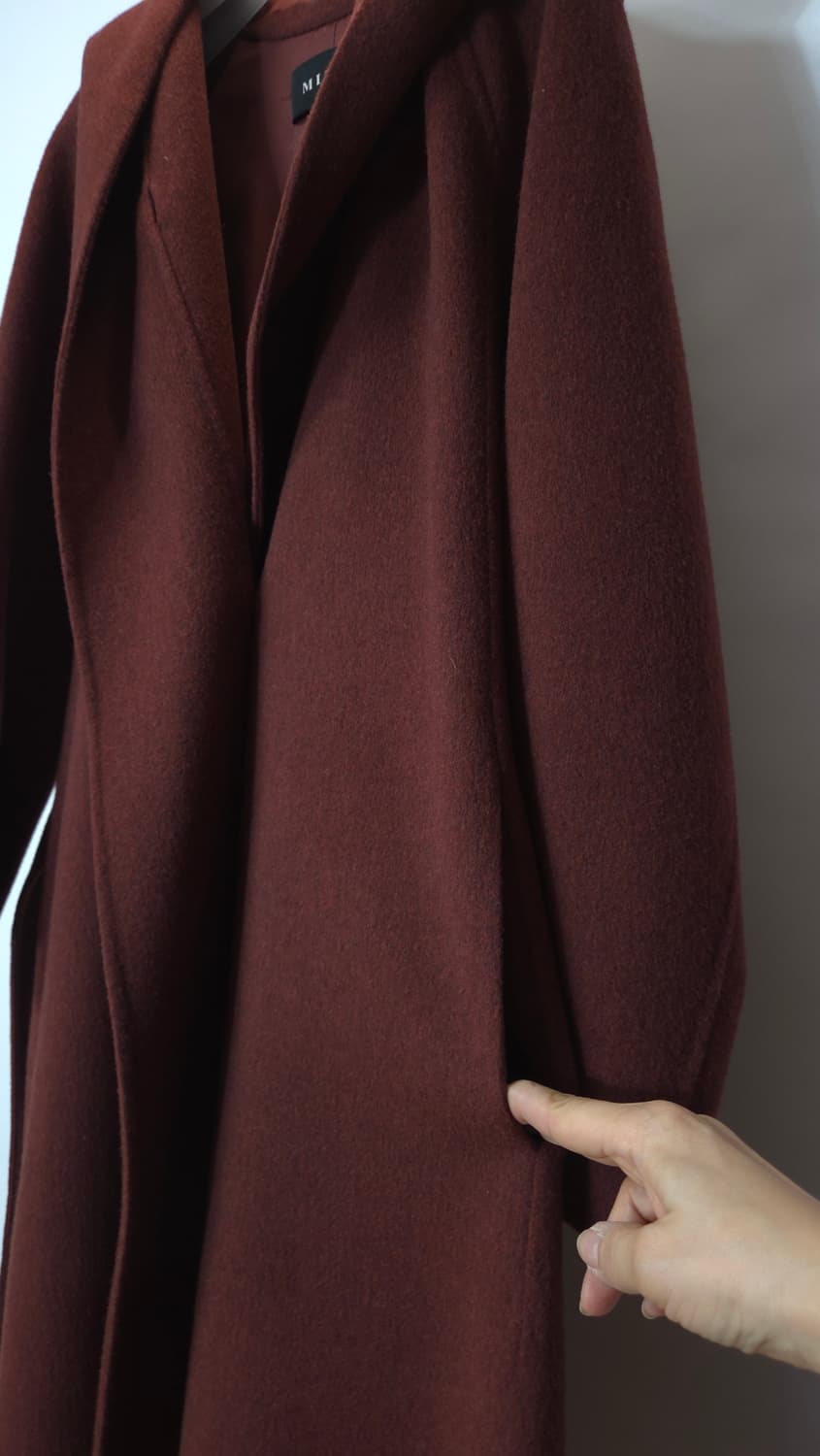 한섬 마인 캐시미어 블렌드 후드 롱코트 44~66 상품이미지3