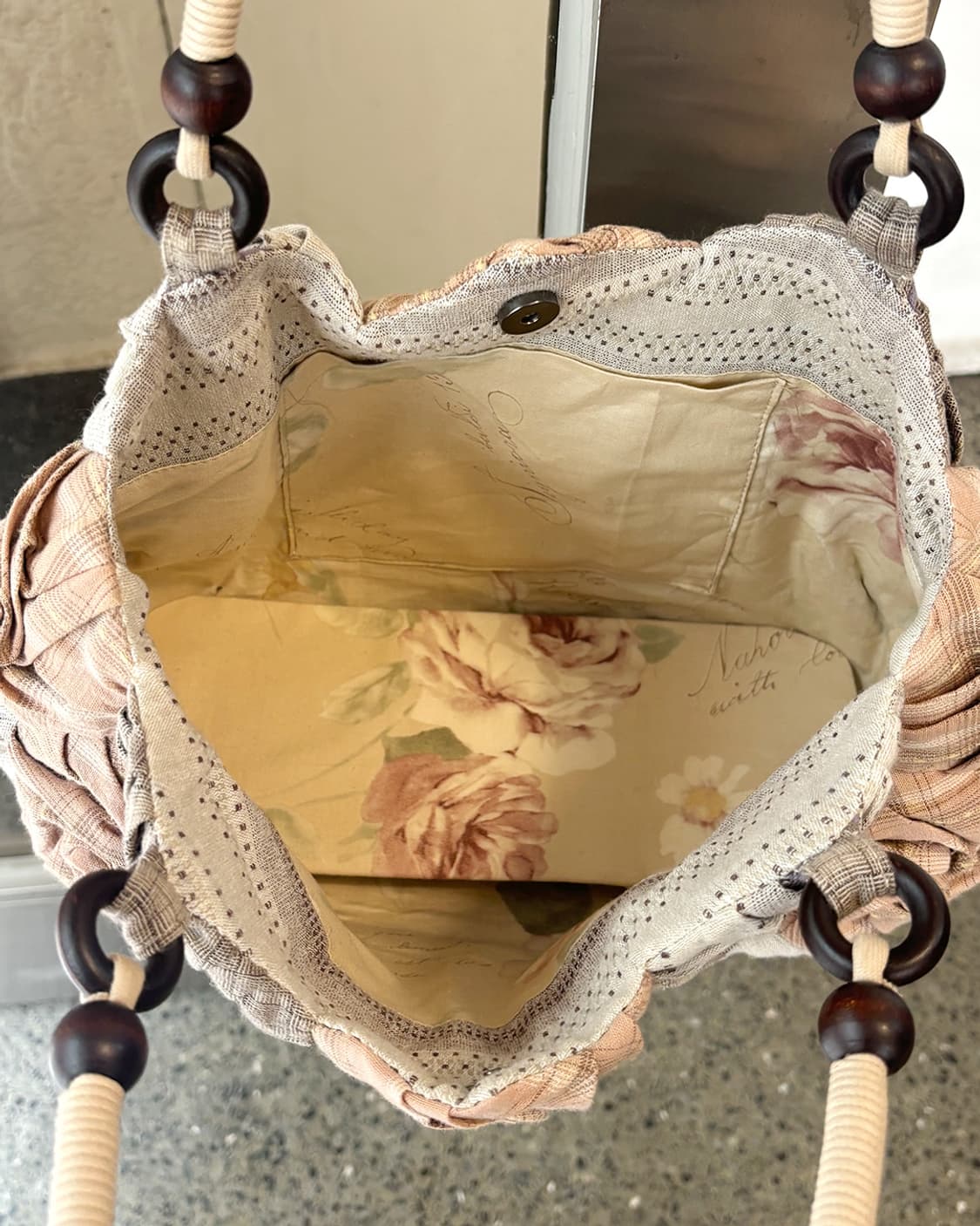 로맨틱 뮤트 로즈 패치워크 토트백 상품이미지6