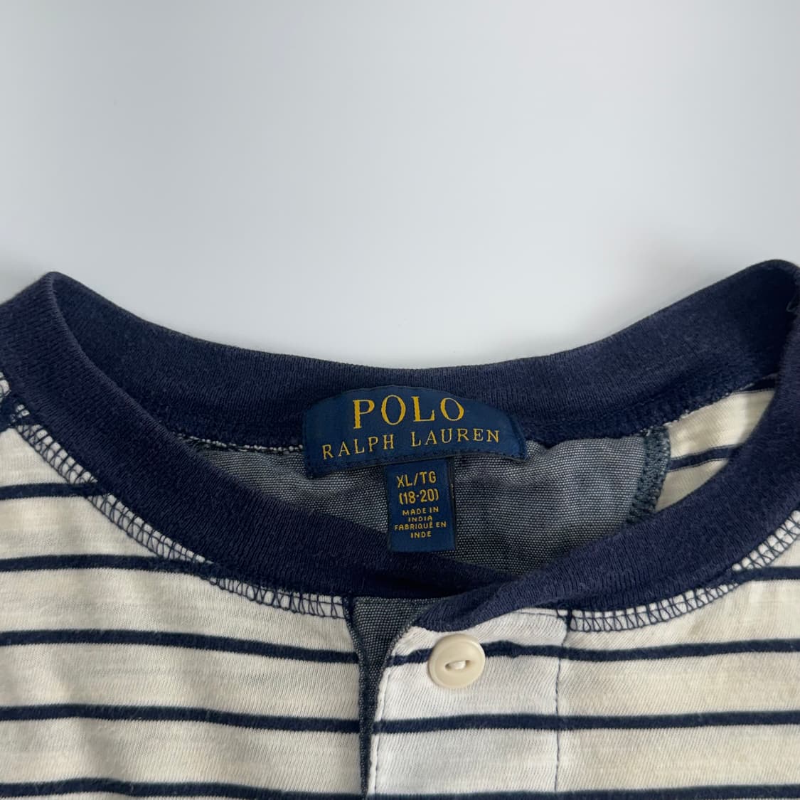 Polo 폴로 네이비 포니 스트라이프 헨리넥 반팔 상품이미지5