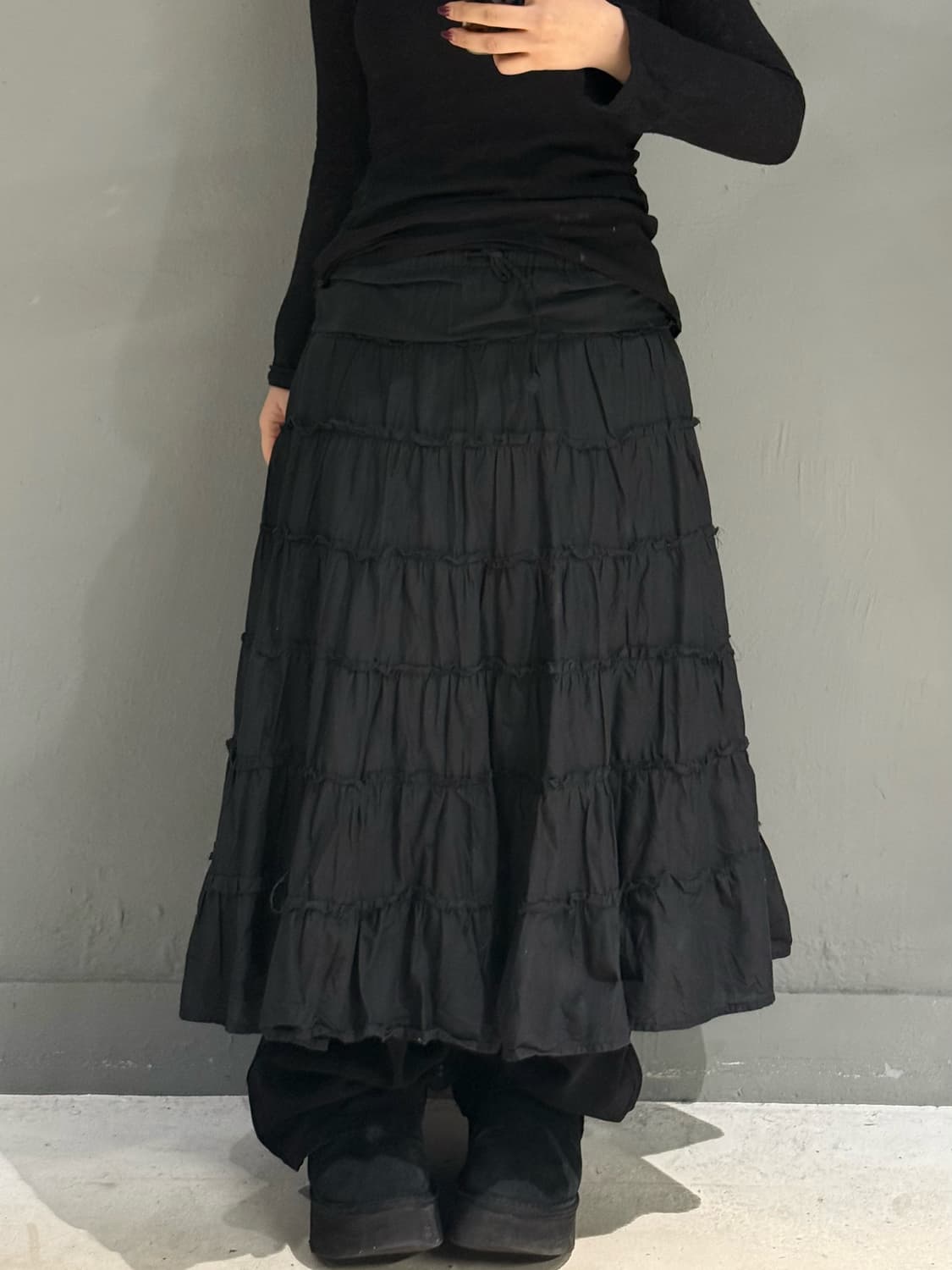 can-can frill detail long skirt 상품이미지1