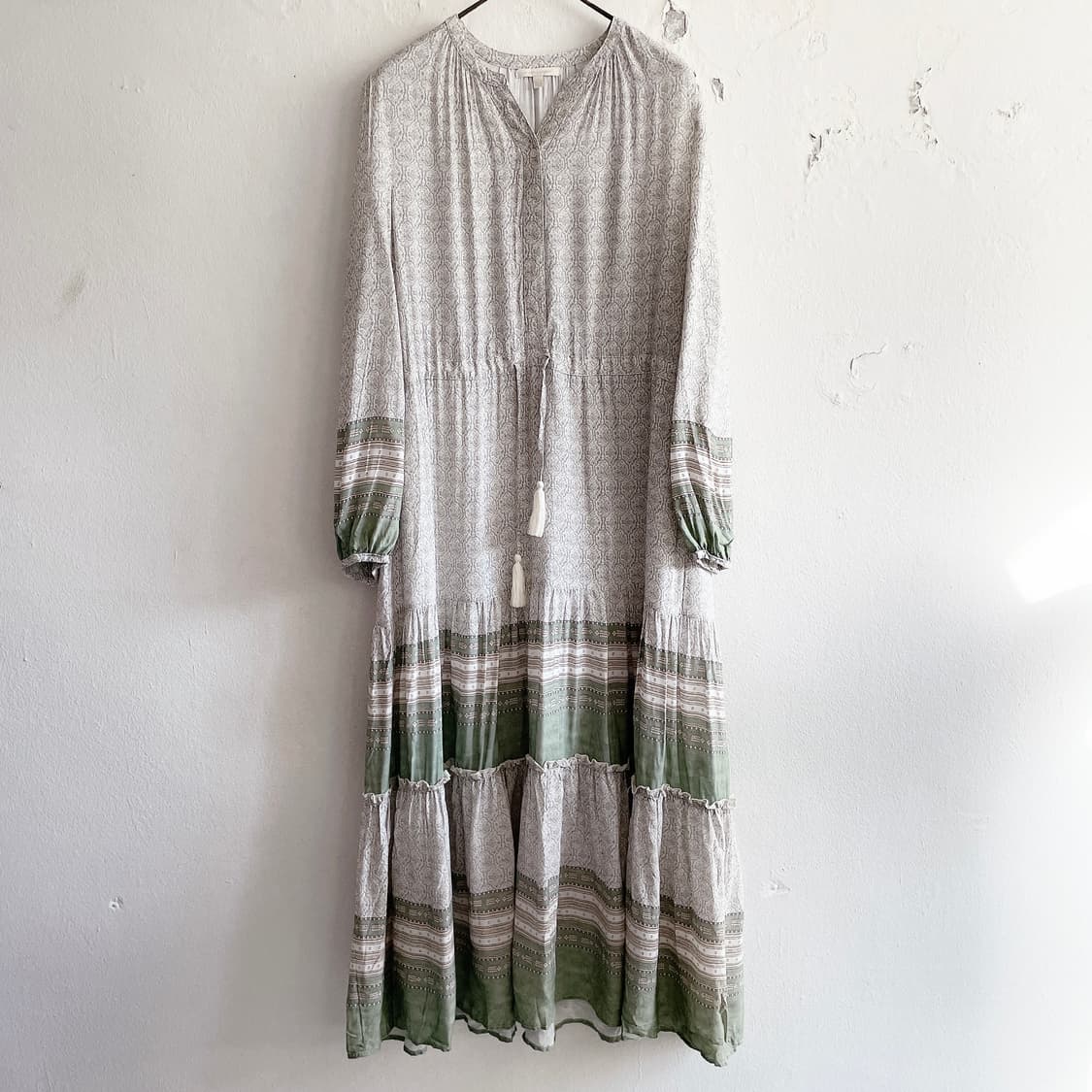 23SS 플라스틱아일랜드 보더 프린트 롱원피스 상품이미지6