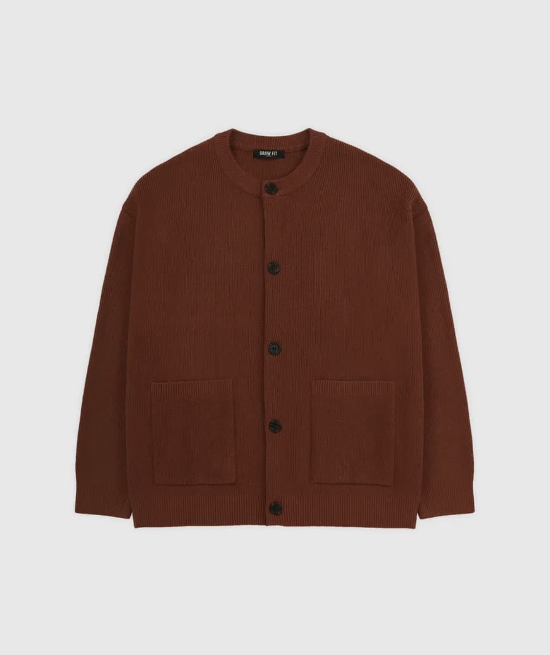드로우 핏(Draw Fit) 오버사이즈 울 라운드 가디건 [BRICK] 상품이미지1