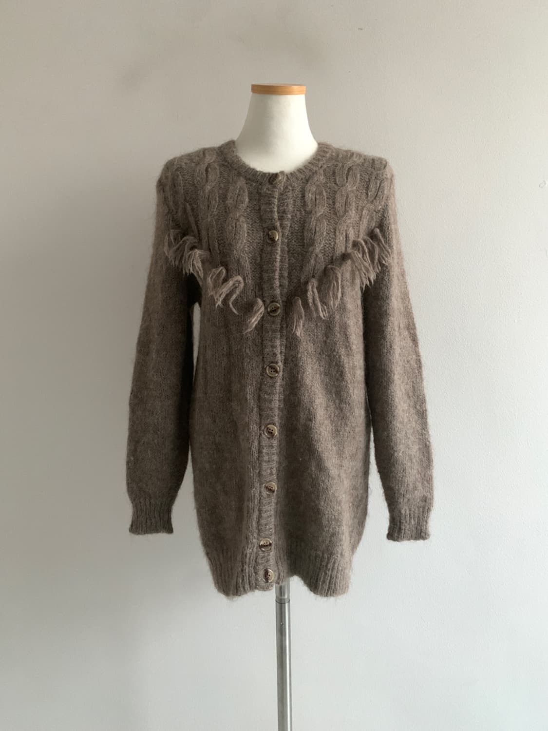 Wool Fringe Twist Cardigan 상품이미지1