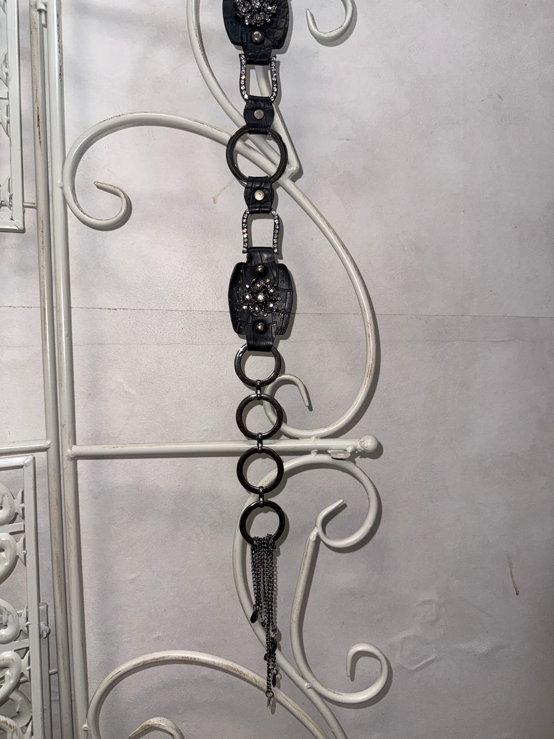 Black flower cubic chain belt 상품이미지7