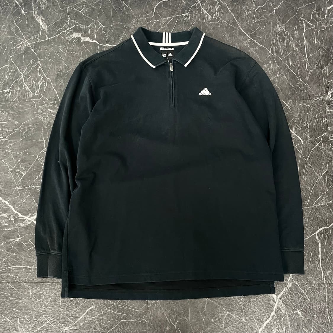 아디다스 블랙 카라넥 롱 슬리브 반집업 상품이미지2