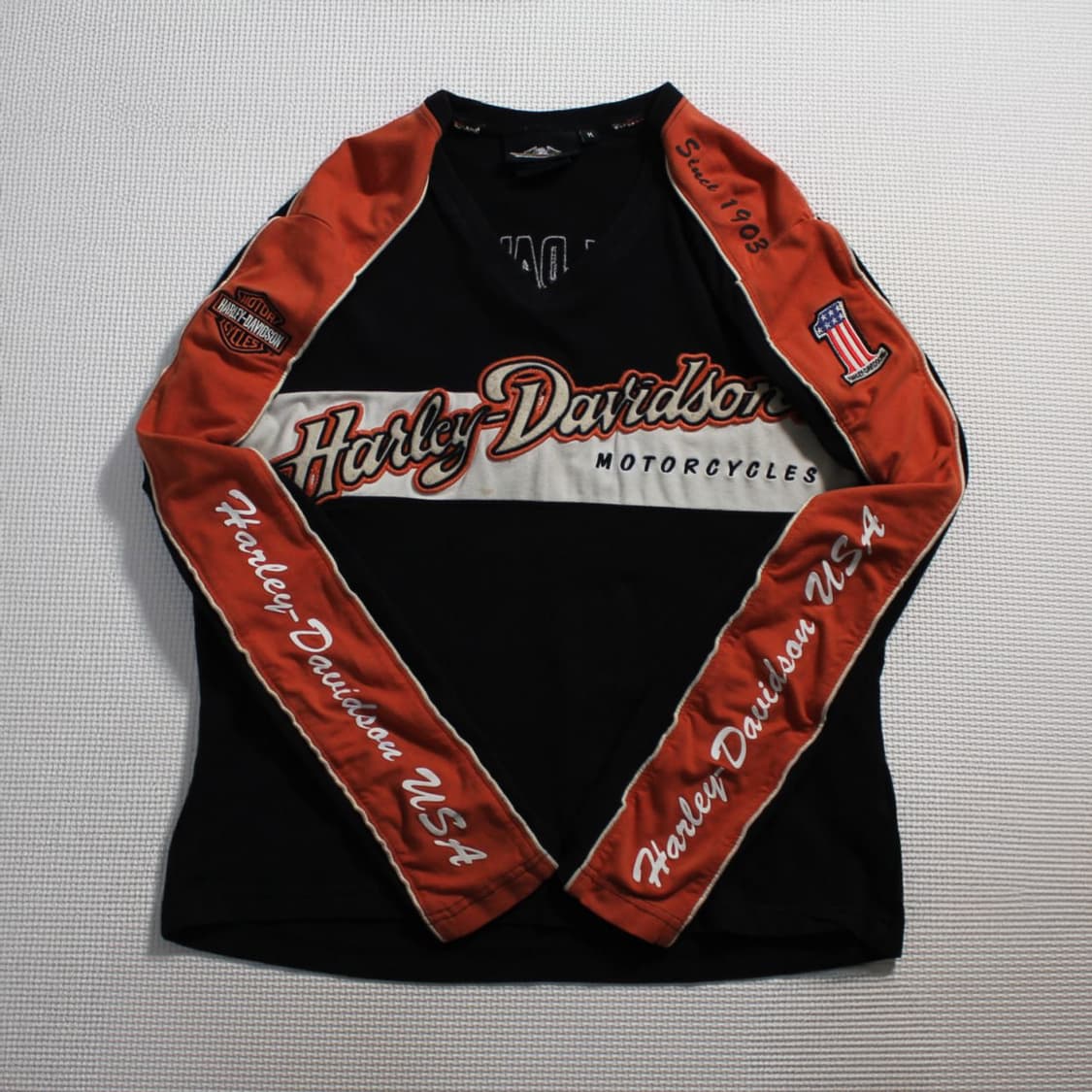 Harley-Davidson 할리 데이비슨 컬러블록 로고 롱슬리브 상품이미지3