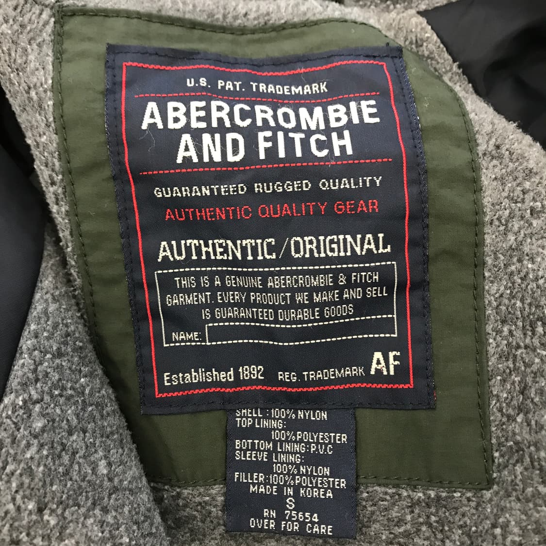 아베크롬비 90s 플리스안감 밀리터리 점퍼 [S,국내100] 상품이미지5
