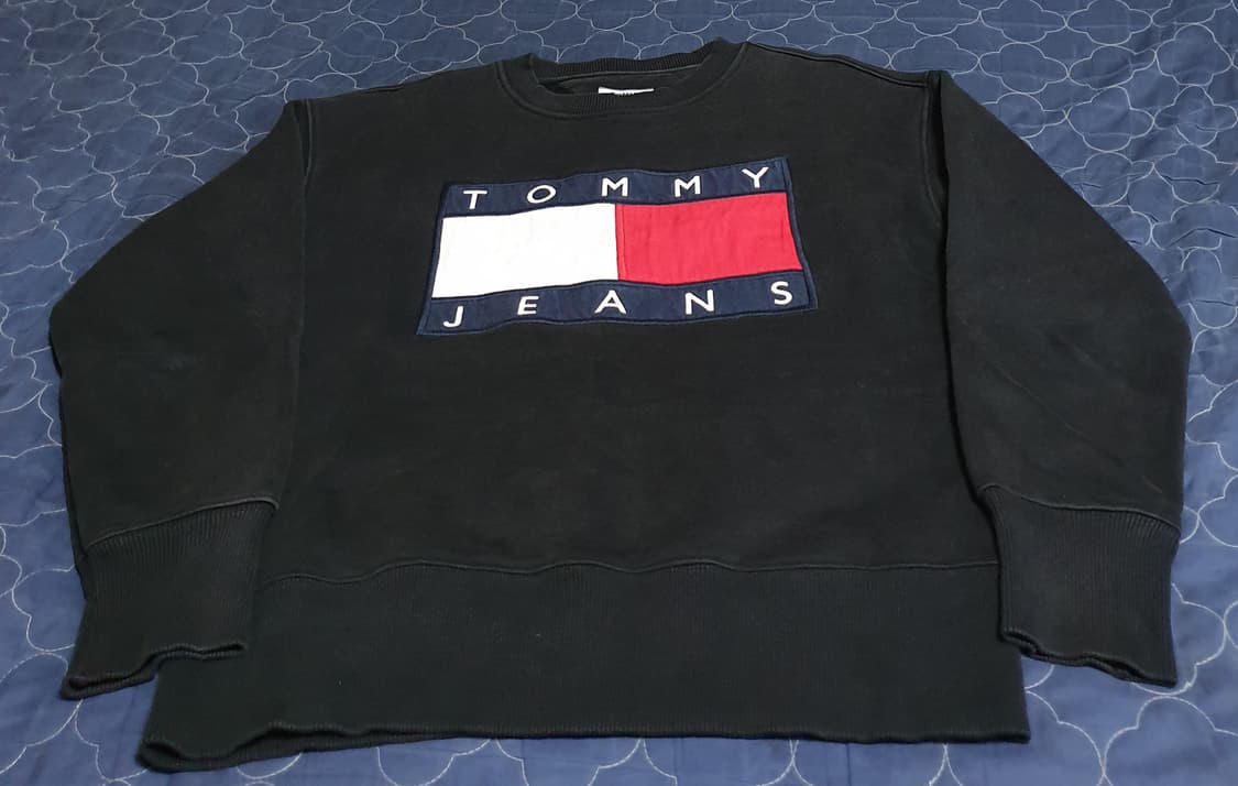 타미진스 빅로고 자수 맨투맨 블랙 (S) 상품이미지1