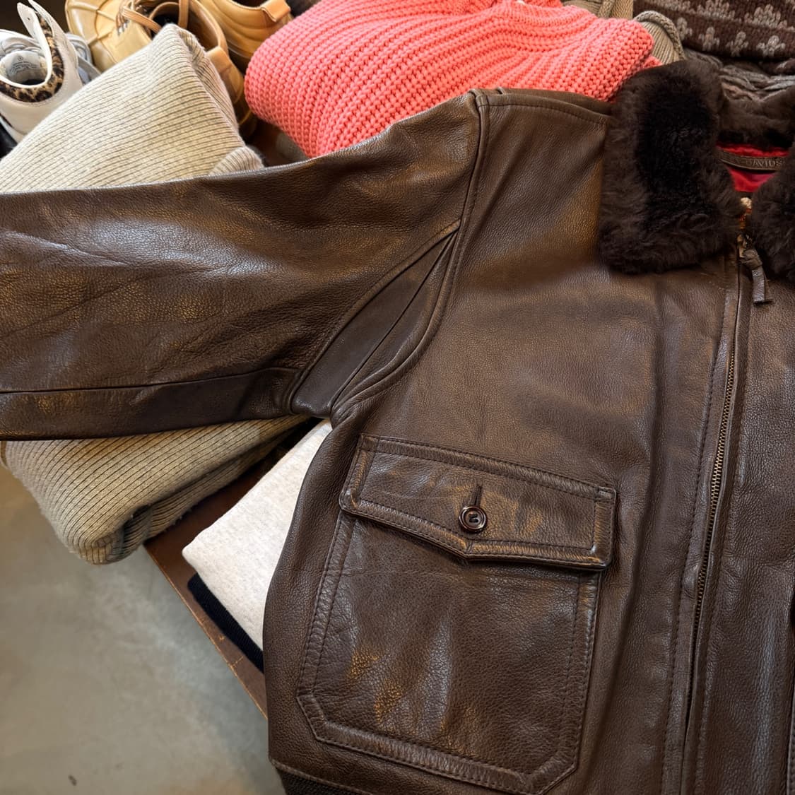 할리 데이비슨 g-1 카우레더 가죽 플라이트 자켓 상품이미지2