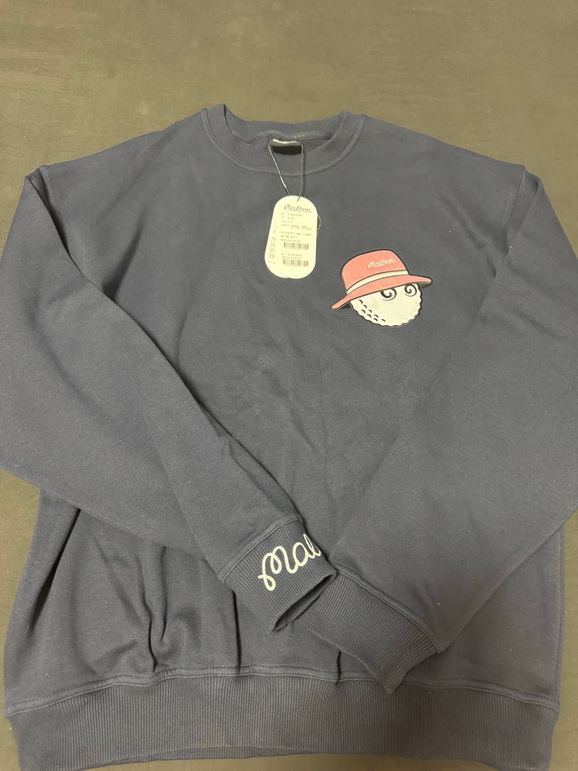 정품새제품 말본 쿠퍼 크루넥 기모 맨투맨 핑크 네이비 XL 상품이미지1