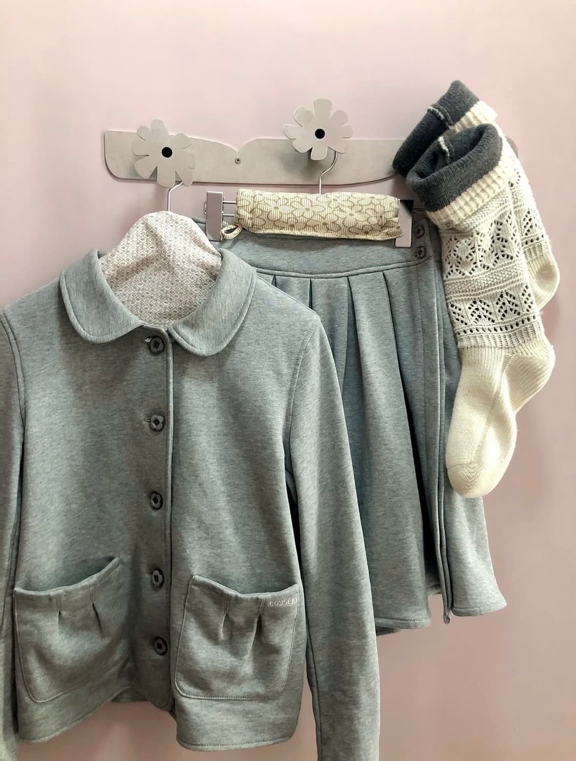 코이세이오 코지 셋업 멜란지 그레이 [2사이즈] 상품이미지4