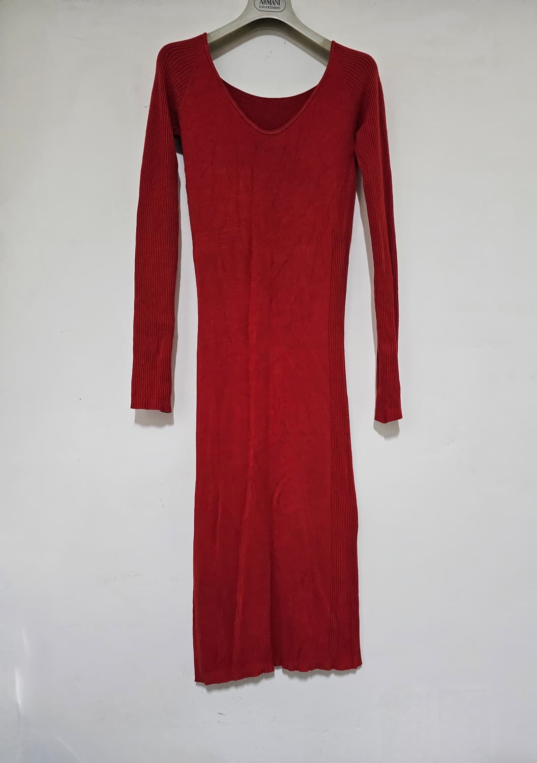 베네통  롱  니트 레드 타이트한 원피스  44-55 상품이미지2