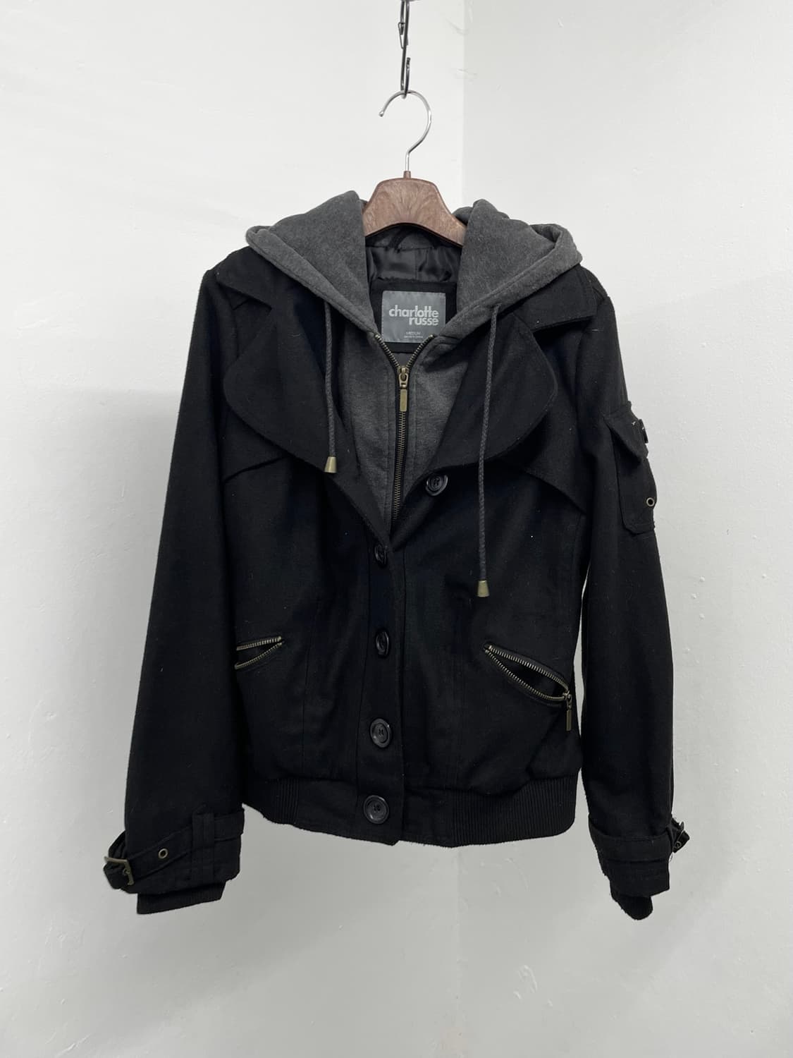 레이어드 버튼 버클 자켓  상품이미지2