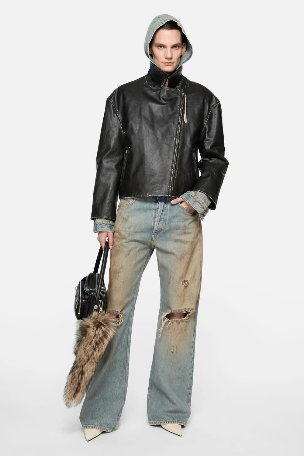 Acne Studios 가죽 바이커 재킷 상품이미지2