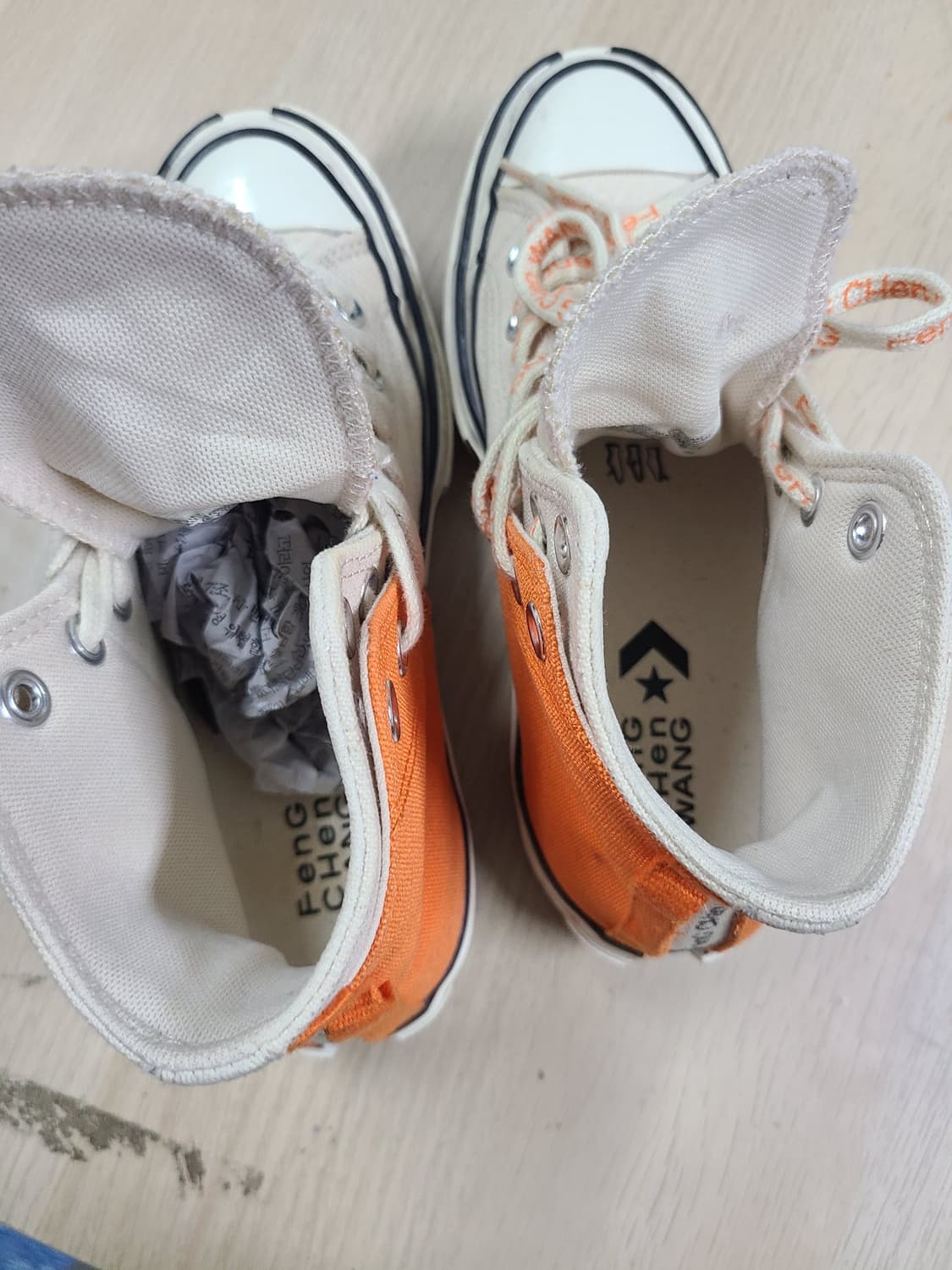 펑첸왕 컨버스 척테일러 하이탑 베이지 오렌지  235 상품이미지6