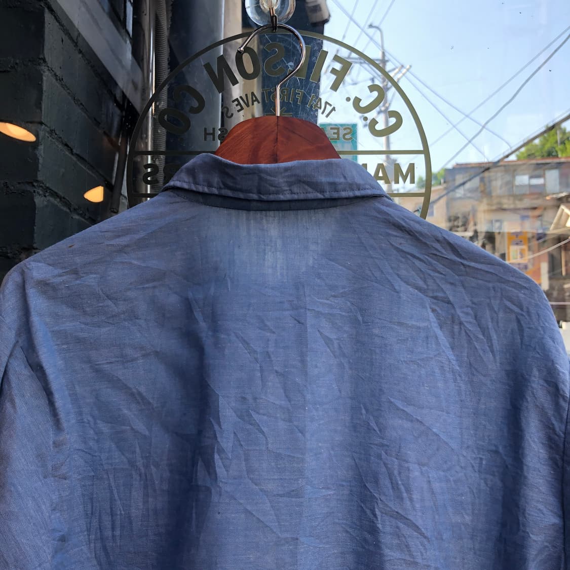 80s USN Chambray Shirt-L 상품이미지5
