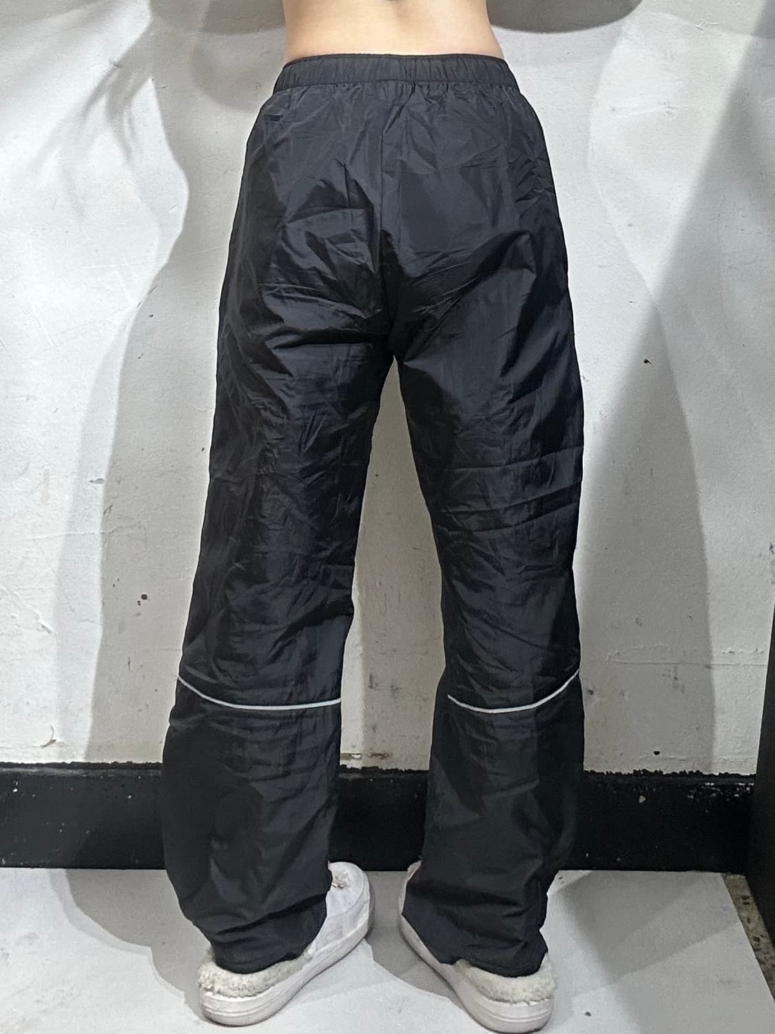 미즈노 블랙 와이드 화이트 로고 트랙 팬츠 S 상품이미지3