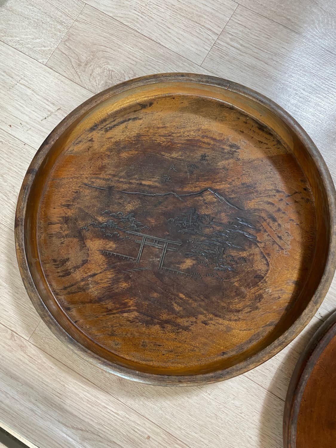 일본 나무 쟁반 2개 세트 상품이미지1