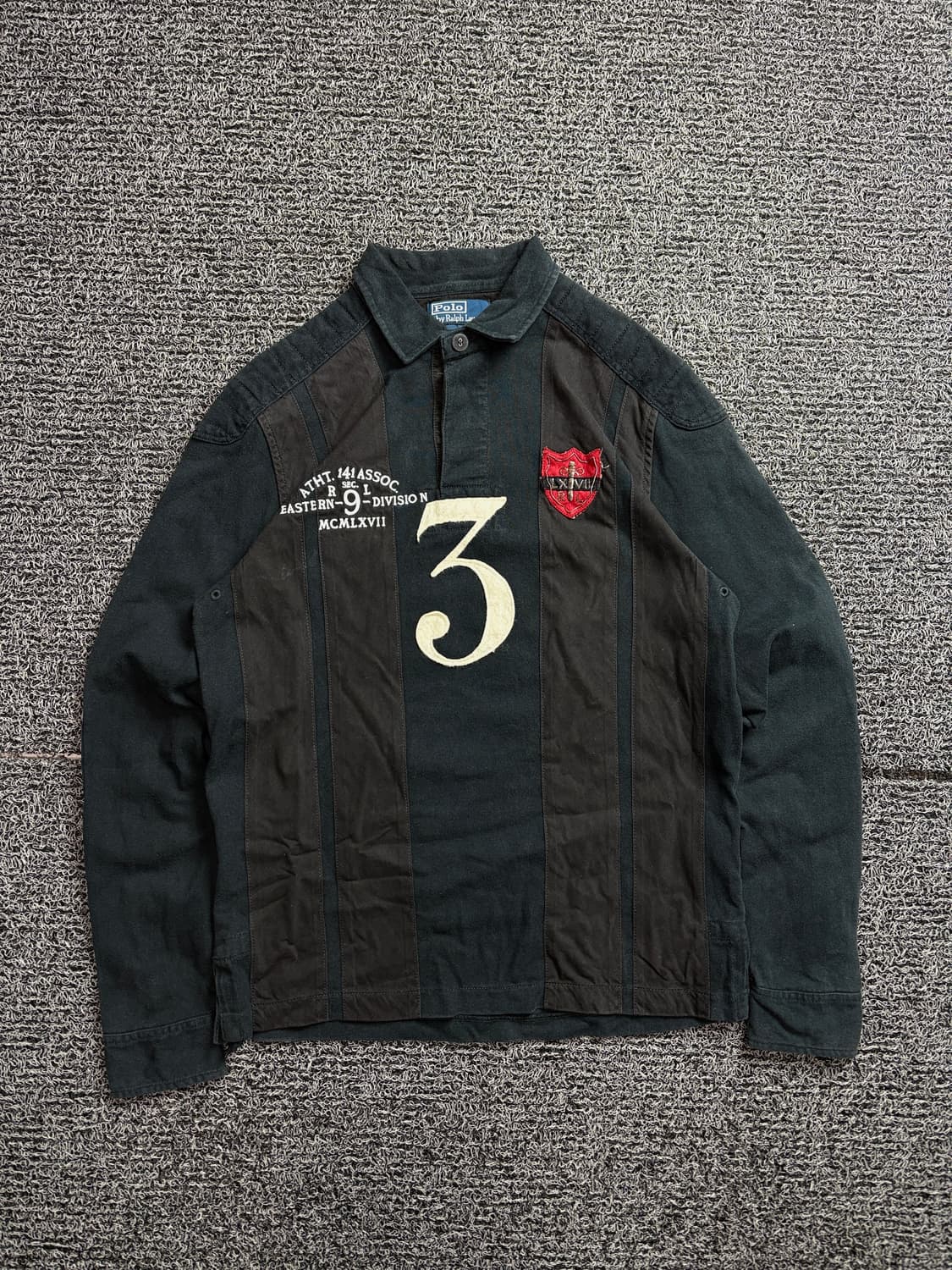 90s 폴로 랄프로렌 방패 로고 패치 럭비 티셔츠 2188 상품이미지2