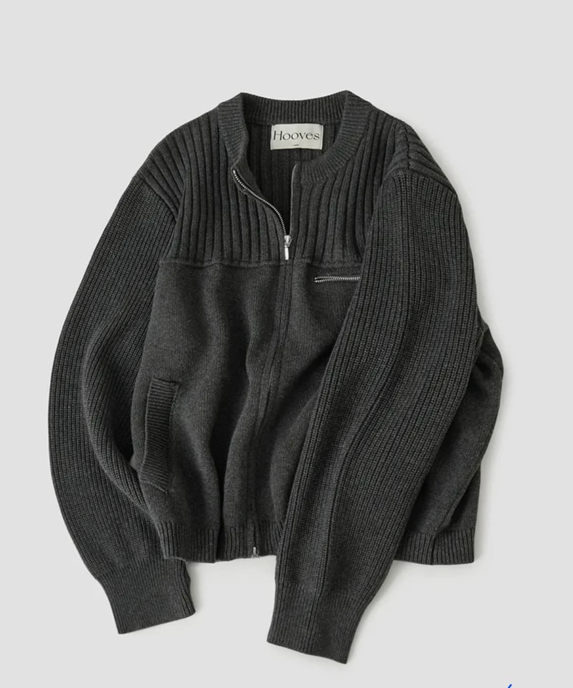 후브스 멀티 리브드 집업 니트 xl 상품이미지1