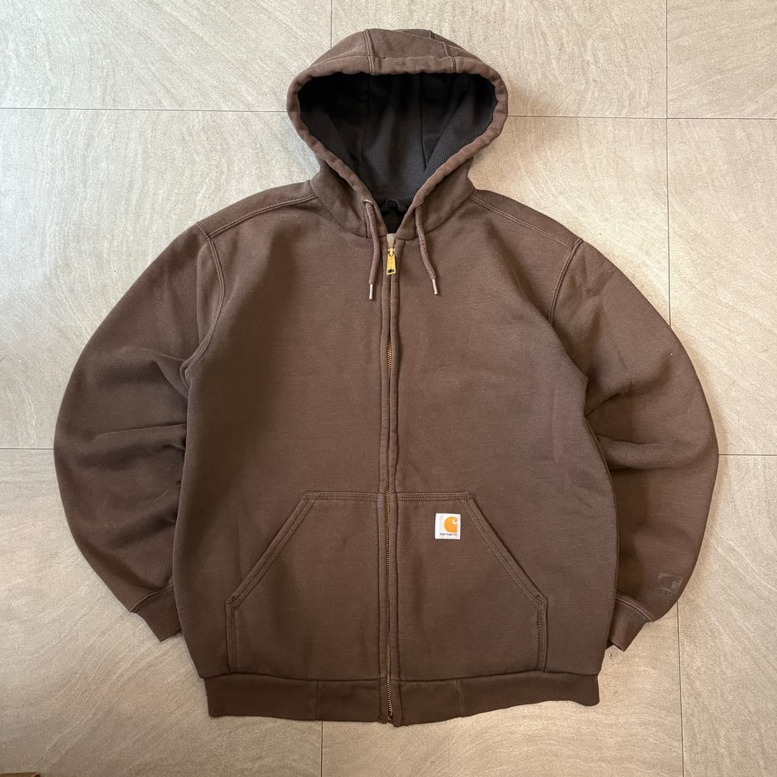 칼하트 정푸 써멀 썬 페이딩 브라운 후드 집업 상품이미지1