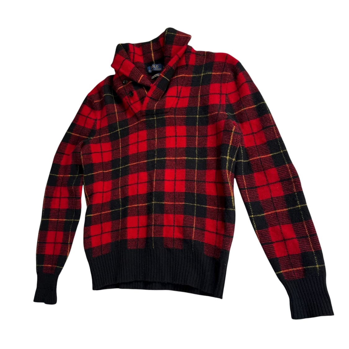 폴로 체크 숄 니트 상품이미지2